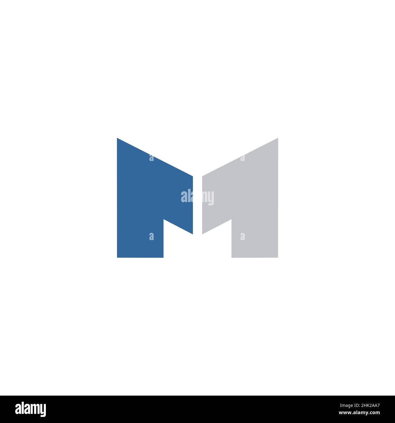 Das Logo mit den Initialen M ist mit der Nummer 1 elegant und modern 1 kombiniert Stock Vektor