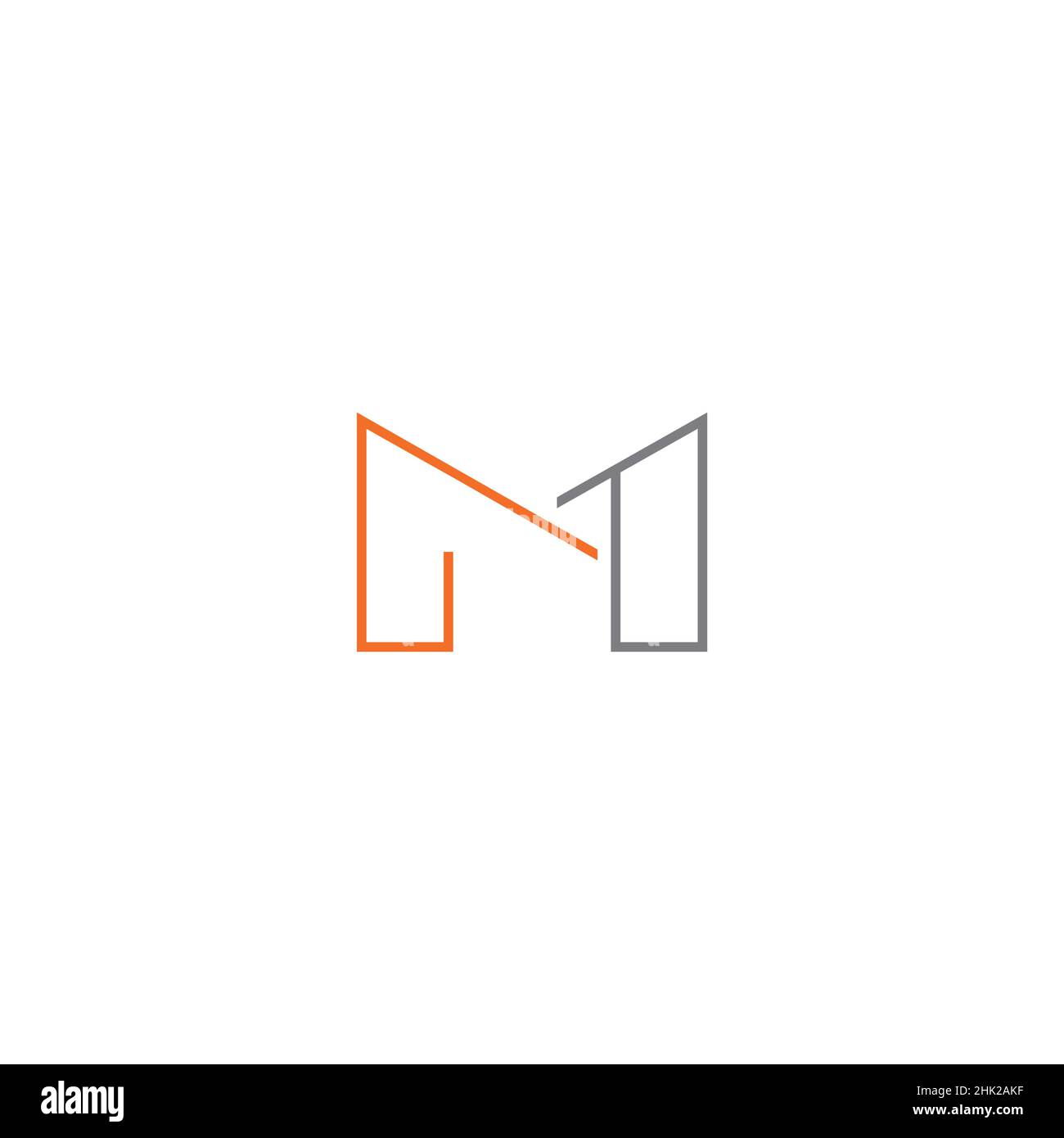 Das Anfangslogo des Buchstabens M in Kombination mit der Zahl 1 ist modern und minimalistisch Stock Vektor