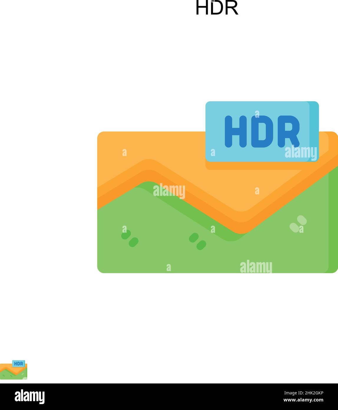 Einfaches HDR-Vektorsymbol. Illustration Symbol Design-Vorlage für Web mobile UI-Element. Stock Vektor