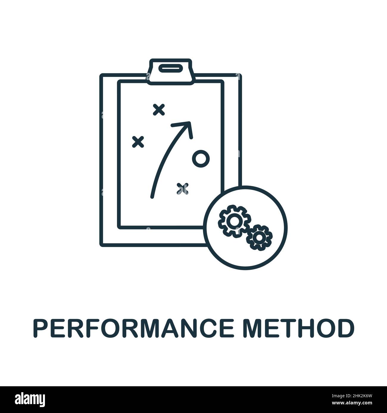 Symbol Leistungsmethode. Linienelement aus der Sammlung Produktionsmanagement. Symbol für lineare Leistungsmethode für Webdesign, Infografiken und mehr Stock Vektor