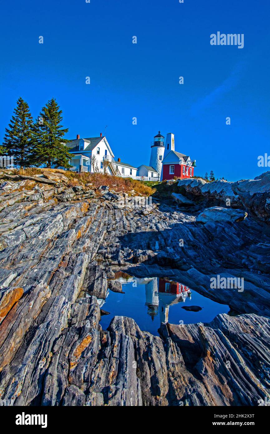 USA, New England, Maine, Pemaquid Point Lighthouse Stockfoto