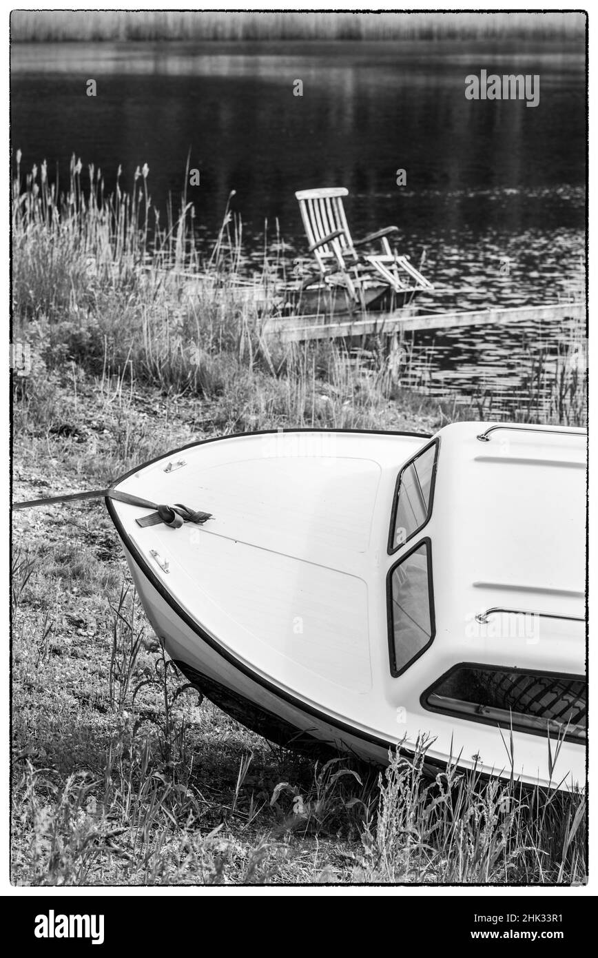 Schweden, Bohuslan, Salto Island, kleines Boot Stockfoto