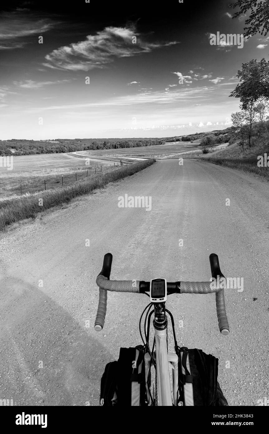 Fahrradtour entlang der Sheyenne Scenic Byway im Südosten von North Dakota, USA Stockfoto