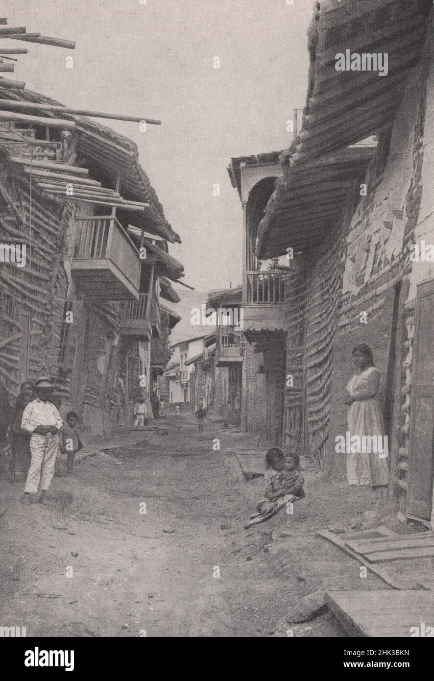 Abgenutzte Straße von Payta, Stadt und Hafen von Nordperu (1923) Stockfoto