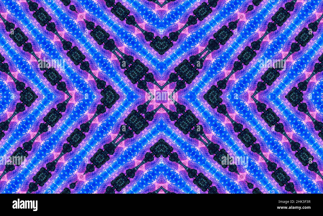 Lila wiederholen Blume verzieren Mandala Muster Hintergrund - abstrakte symmetrische Ornament Tapete Grafik. Stockfoto