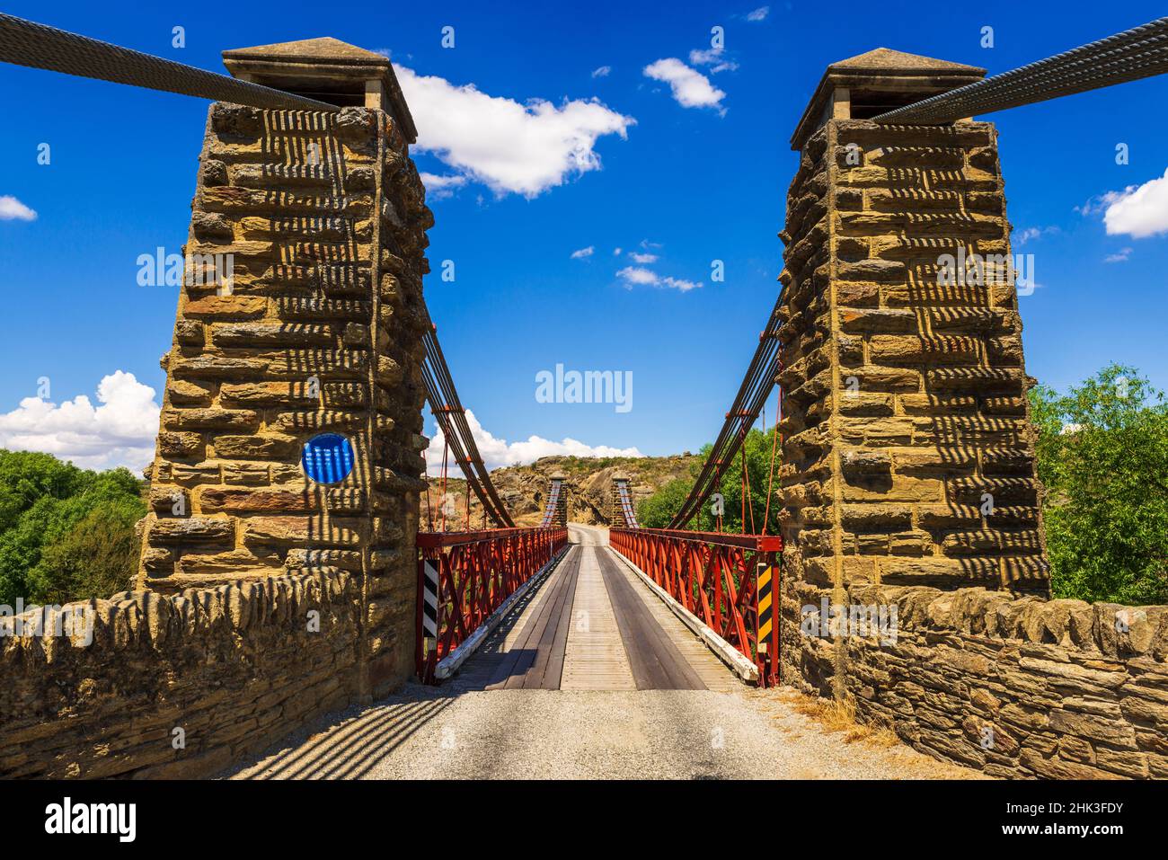 Die Daniel O'Connell Bridge, Ophir, Central Otago, South Island, Neuseeland Stockfoto