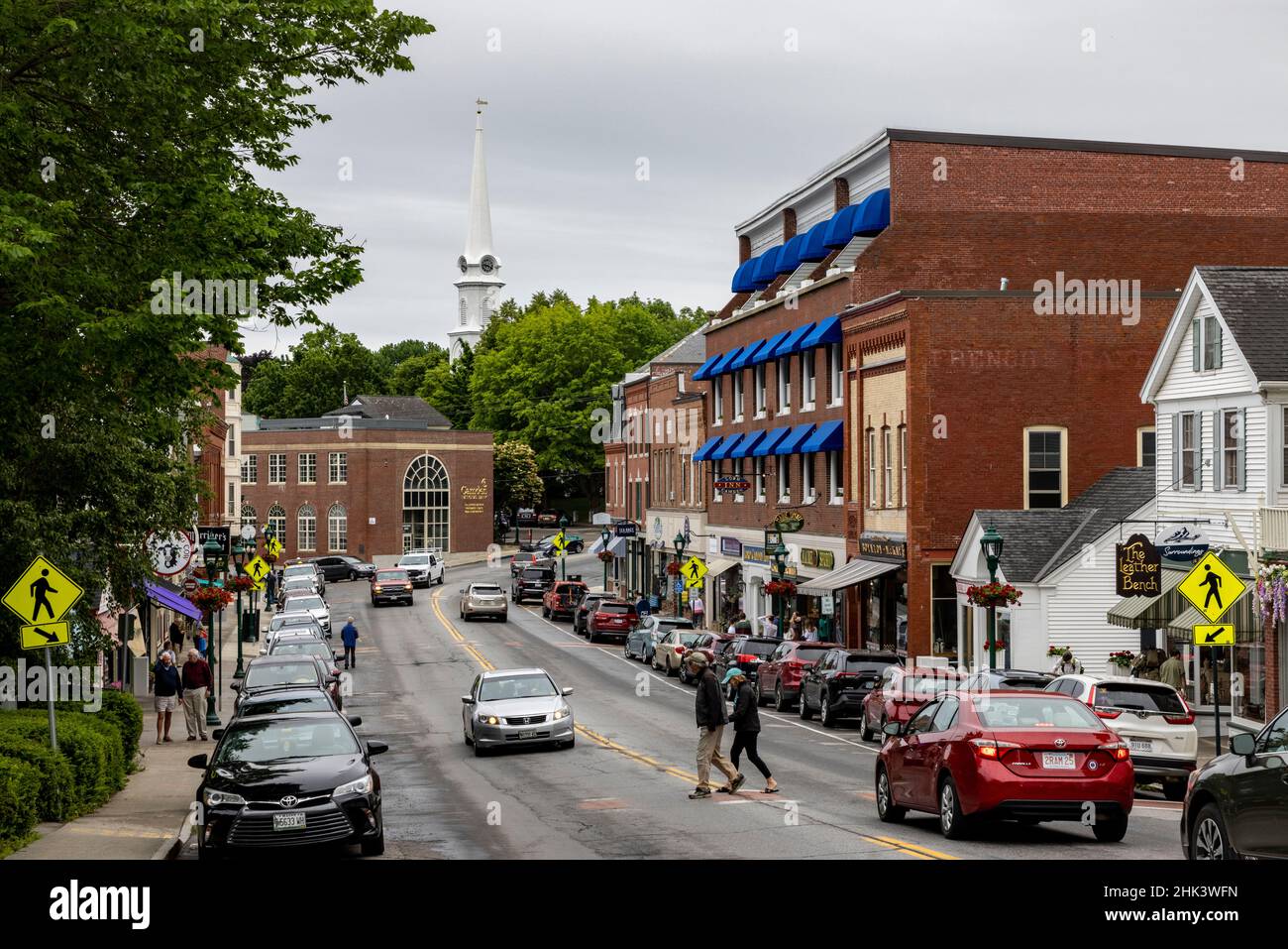 Main Street in Camden, Maine, USA Stockfoto