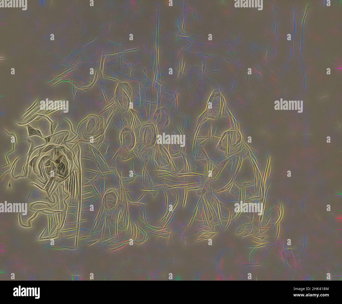 Inspiriert von Genre Szene, Ornament, James Ensor, Zeichnung, Belgische Kunst, Neu gestaltet von Artotop. Klassische Kunst neu erfunden mit einem modernen Twist. Design von warmen fröhlichen Leuchten der Helligkeit und Lichtstrahl Strahlkraft. Fotografie inspiriert von Surrealismus und Futurismus, umarmt dynamische Energie der modernen Technologie, Bewegung, Geschwindigkeit und Kultur zu revolutionieren Stockfoto