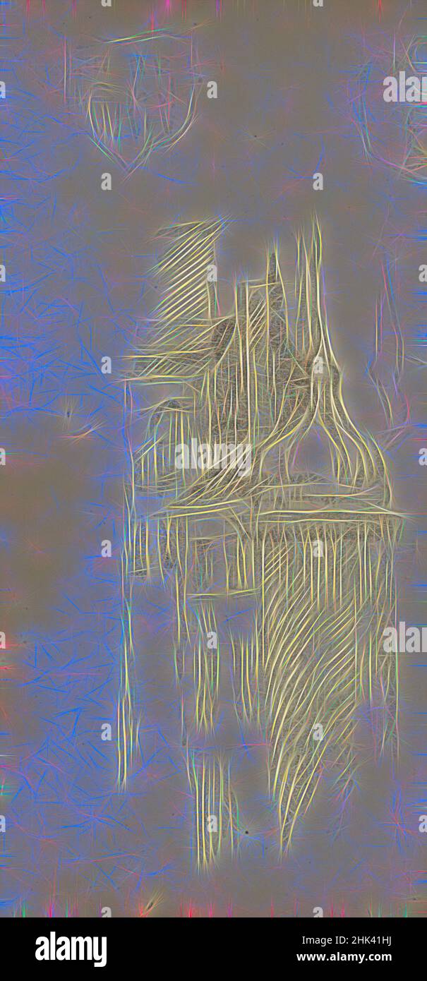 Inspiriert von Häusern und birnenförmigen Turm, James Ensor, um 1860-1949, Zeichnung, Belgische Kunst, Neu gestaltet von Artotop. Klassische Kunst neu erfunden mit einem modernen Twist. Design von warmen fröhlichen Leuchten der Helligkeit und Lichtstrahl Strahlkraft. Fotografie inspiriert von Surrealismus und Futurismus, umarmt dynamische Energie der modernen Technologie, Bewegung, Geschwindigkeit und Kultur zu revolutionieren Stockfoto