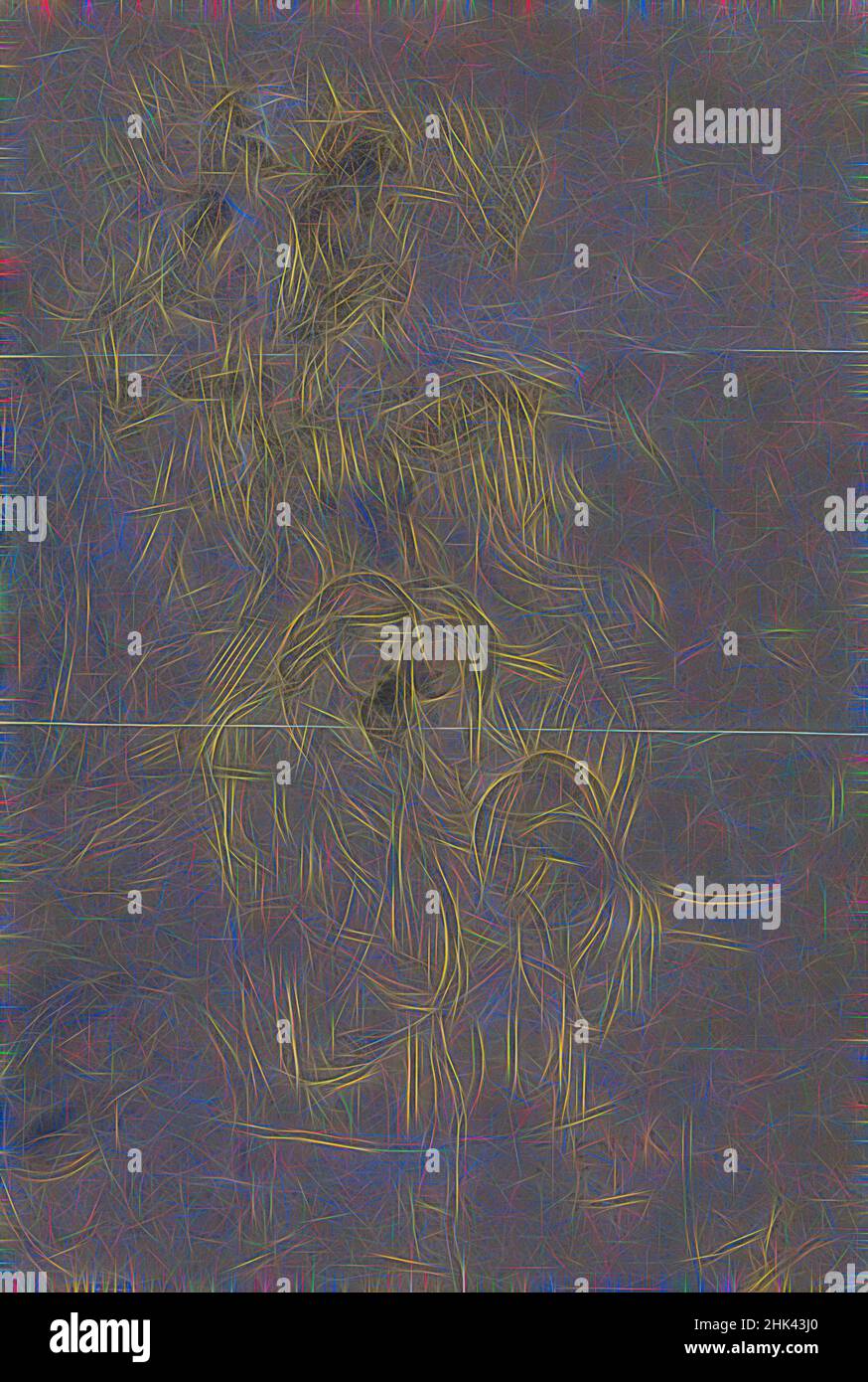 Inspiriert von der mythologischen Szene, James Ensor, 1877, Zeichnung, 1877, Belgische Kunst, neu erfunden von Artotop. Klassische Kunst neu erfunden mit einem modernen Twist. Design von warmen fröhlichen Leuchten der Helligkeit und Lichtstrahl Strahlkraft. Fotografie inspiriert von Surrealismus und Futurismus, umarmt dynamische Energie der modernen Technologie, Bewegung, Geschwindigkeit und Kultur zu revolutionieren Stockfoto