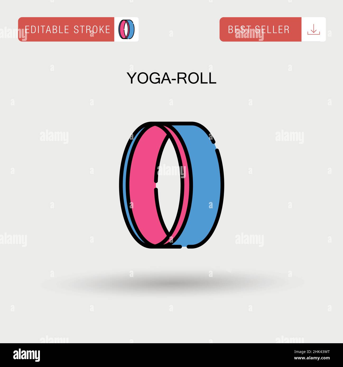Yoga-Roll einfaches Vektor-Symbol. Stock Vektor