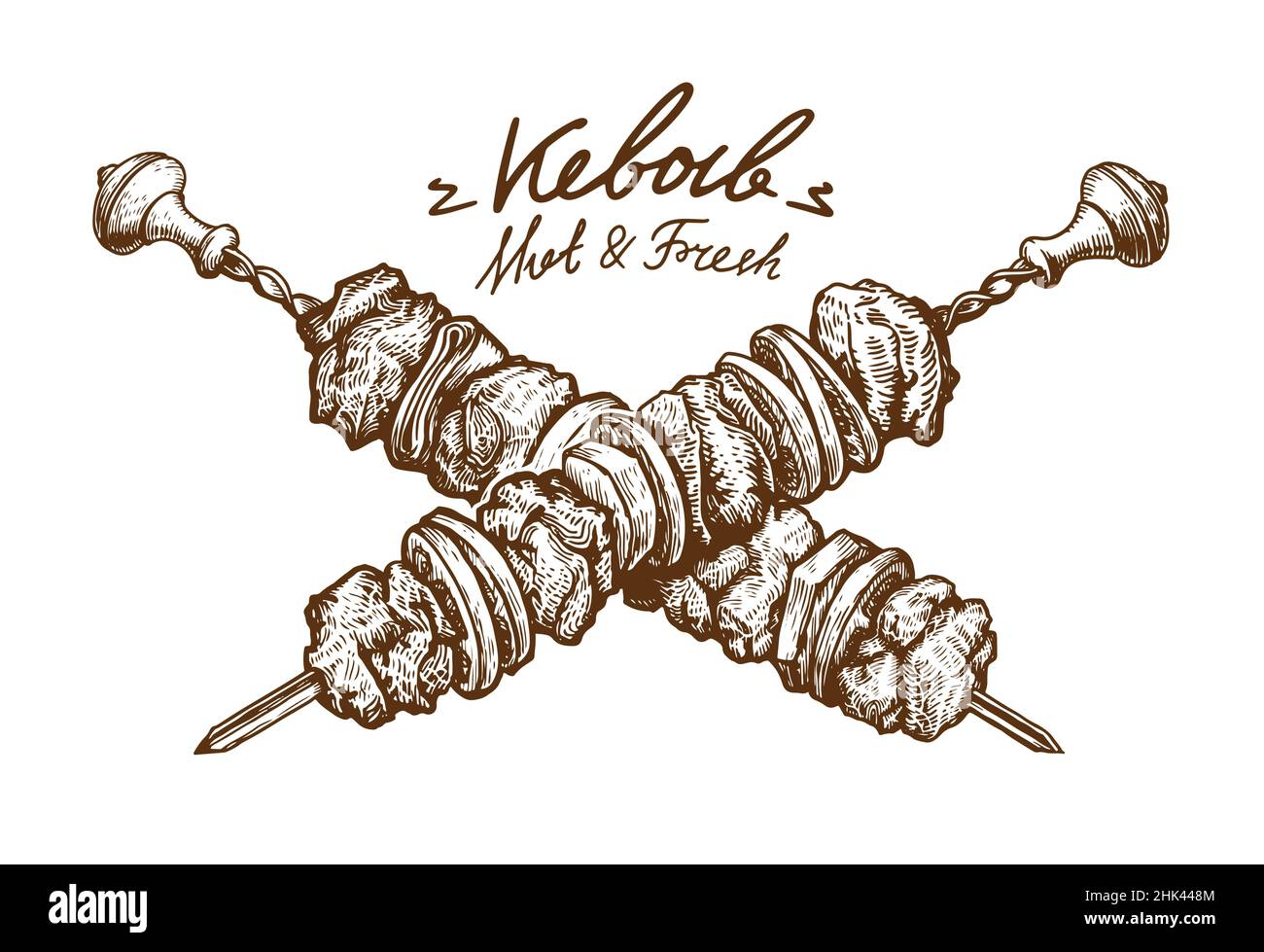 Fleisch spieß Stock-Vektorgrafiken kaufen - Alamy