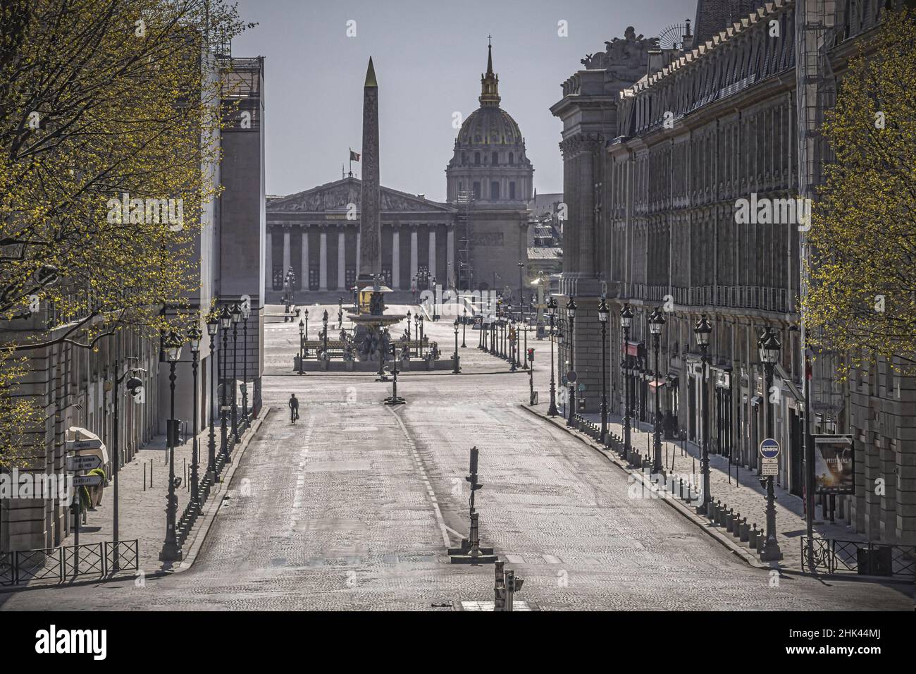 Frankreich. Paris (75) April 11th 2020. Vierte Woche der Gefangenschaft aufgrund der Epidemie des Coronavirus. Hier der Gare du Nord, der größte Bahnhof in Euro Stockfoto