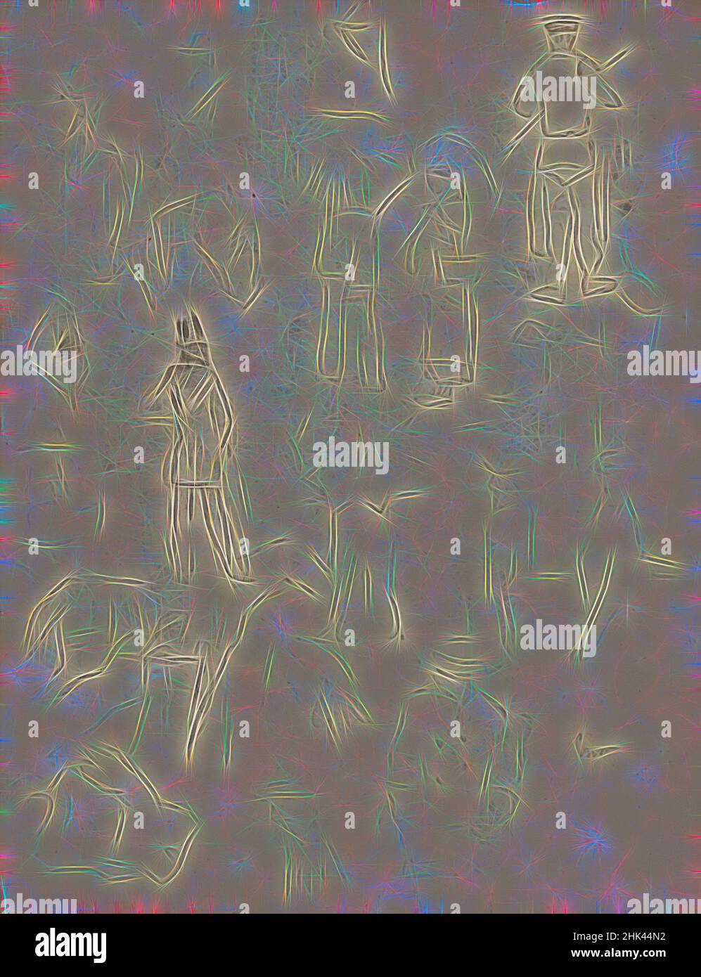 Inspiriert von Silhouetten, James Ensor, 1880, Zeichnung, zwischen ca. 1880 und ca. 1883, Belgische Kunst, neu erfunden von Artotop. Klassische Kunst neu erfunden mit einem modernen Twist. Design von warmen fröhlichen Leuchten der Helligkeit und Lichtstrahl Strahlkraft. Fotografie inspiriert von Surrealismus und Futurismus, umarmt dynamische Energie der modernen Technologie, Bewegung, Geschwindigkeit und Kultur zu revolutionieren Stockfoto