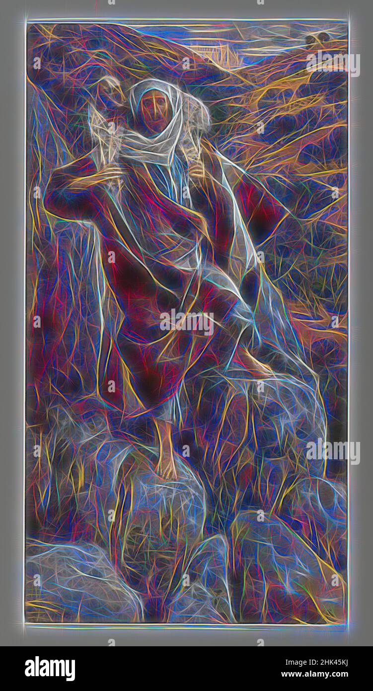 Inspiriert vom Guten Hirten, Le bon pasteur, das Leben unseres Herrn Jesus Christus, La Vie de Notre-Seigneur Jésus-Christ, James Tissot, Französisch, 1836-1902, Deckfarbenes Aquarell über Graphit auf grauem Wove-Papier, Frankreich, 1886-1894, Bild: 11 1/16 x 5 7/8 Zoll, 28,1 x 14,9 cm, Bibel, biblisch, Katholizismus, neu erfunden von Artotop. Klassische Kunst neu erfunden mit einem modernen Twist. Design von warmen fröhlichen Leuchten der Helligkeit und Lichtstrahl Strahlkraft. Fotografie inspiriert von Surrealismus und Futurismus, umarmt dynamische Energie der modernen Technologie, Bewegung, Geschwindigkeit und Kultur zu revolutionieren Stockfoto