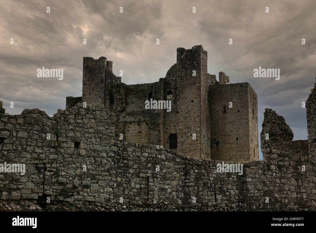 Dunmoe Castle in Navan, an Uaimh, eine Stadt der Grafschaft Meath in Irland / Dunmoe Castle ist ein Schloss und Nationaldenkmal in der Nähe von Navan, IR Stockfoto