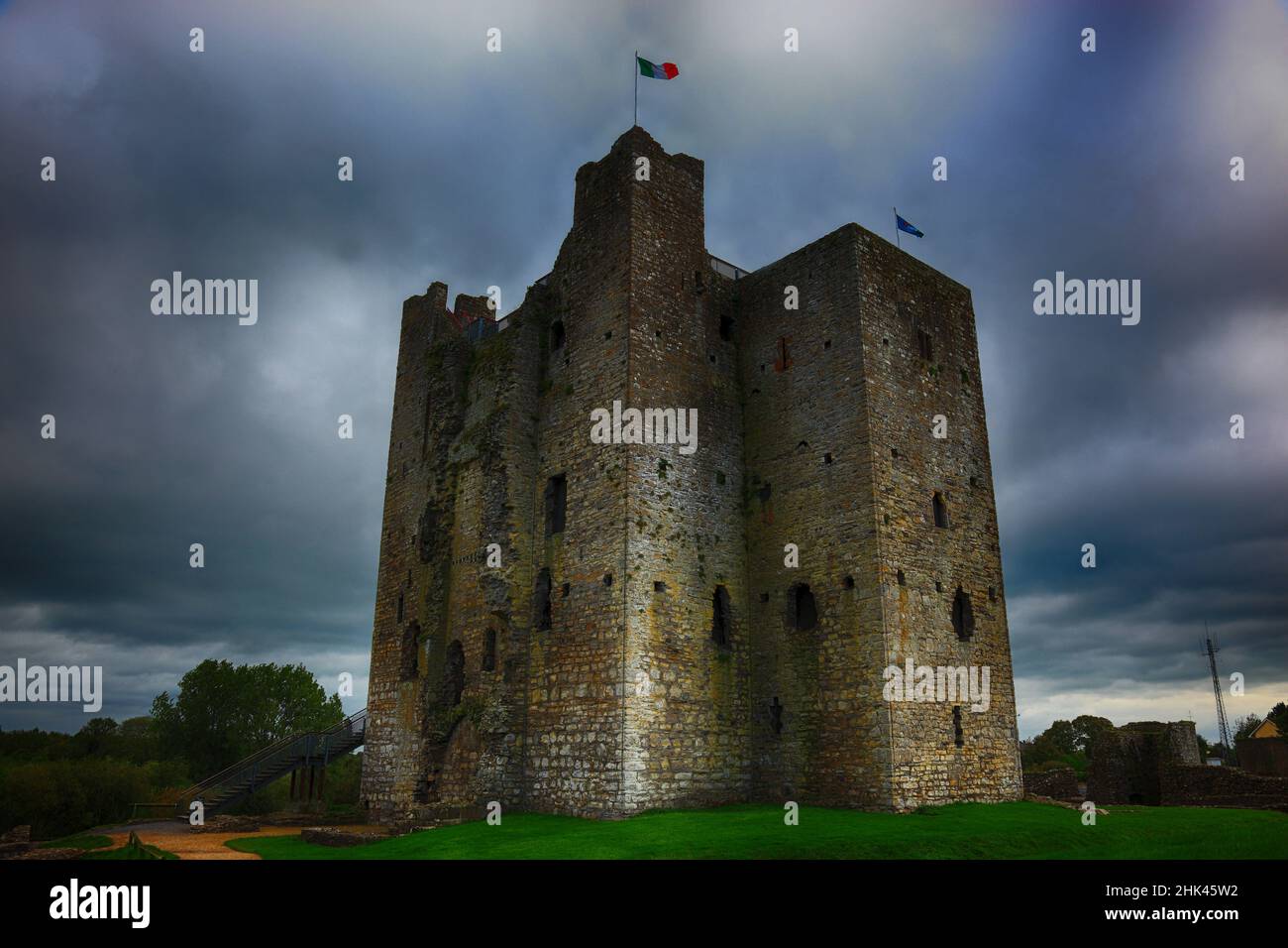 Dunmoe Castle in Navan, an Uaimh, eine Stadt der Grafschaft Meath in Irland / Dunmoe Castle ist ein Schloss und Nationaldenkmal in der Nähe von Navan, IR Stockfoto