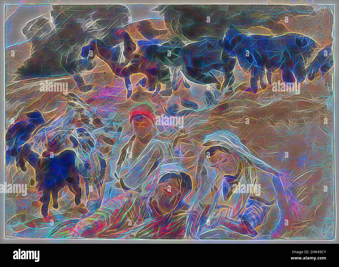 Inspiriert von Goatherds, John Singer Sargent, Amerikaner, geboren Italien, 1856-1925, Opakes und lichtdurchlässiges Aquarell mit Graphitunterzeichnung, 1905-1906, 10 x 14 Zoll, 25,4 x 35,6 cm, amerikanisches Aquarell, Jungen, Kinder, Figuren, Ziegen, Hüten, Hügel, Landschaft, Hirte, Neu gestaltet von Artotop. Klassische Kunst neu erfunden mit einem modernen Twist. Design von warmen fröhlichen Leuchten der Helligkeit und Lichtstrahl Strahlkraft. Fotografie inspiriert von Surrealismus und Futurismus, umarmt dynamische Energie der modernen Technologie, Bewegung, Geschwindigkeit und Kultur zu revolutionieren Stockfoto