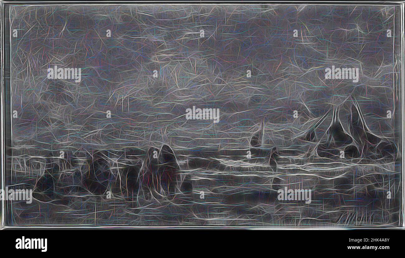 Inspiriert von Fisherwomen on Beach, Scheveningen, Jacob Hendricus Maris, Niederländisch, 1837-1899, Öl auf Leinwand, Niederlande, ca. 1872, 8 1/8 x 14 1/8 Zoll, 20,6 x 35,9 cm, neu erfunden von Artotop. Klassische Kunst neu erfunden mit einem modernen Twist. Design von warmen fröhlichen Leuchten der Helligkeit und Lichtstrahl Strahlkraft. Fotografie inspiriert von Surrealismus und Futurismus, umarmt dynamische Energie der modernen Technologie, Bewegung, Geschwindigkeit und Kultur zu revolutionieren Stockfoto