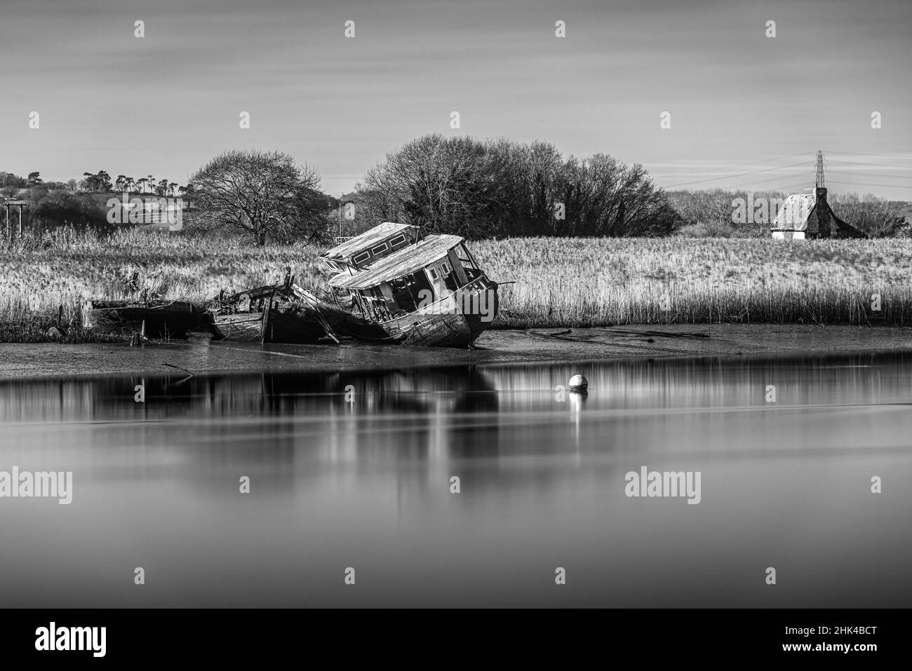 Old Boat Wracks on the River exe in Topsham, Devon, England Stockfoto