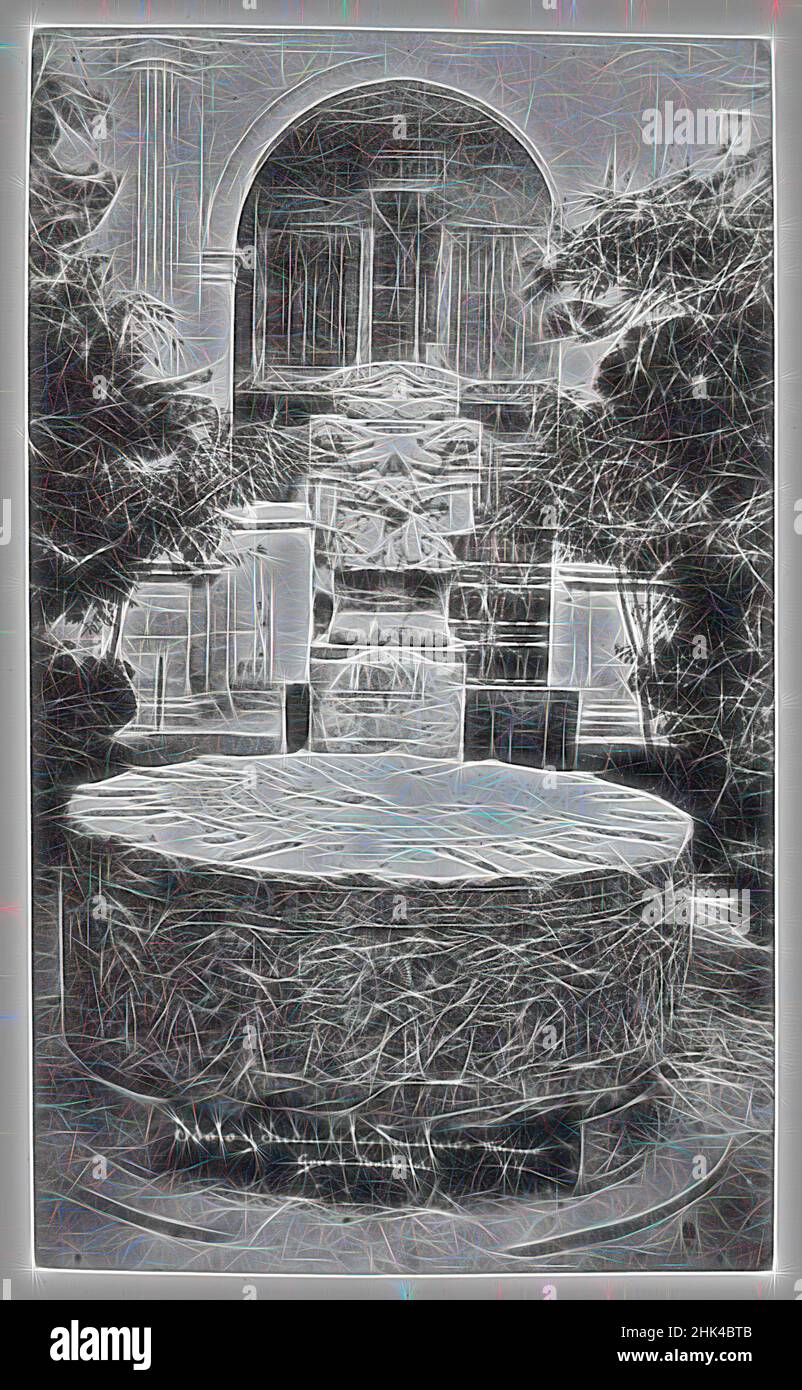 Inspiriert von Untitled, A. Briquet, französisch, aktiv 1860-1895, Albumen-Silberfoto, n.d., 8 x 5 1/8 Zoll, s/w, Hof, neu gestaltet von Artotop. Klassische Kunst neu erfunden mit einem modernen Twist. Design von warmen fröhlichen Leuchten der Helligkeit und Lichtstrahl Strahlkraft. Fotografie inspiriert von Surrealismus und Futurismus, umarmt dynamische Energie der modernen Technologie, Bewegung, Geschwindigkeit und Kultur zu revolutionieren Stockfoto