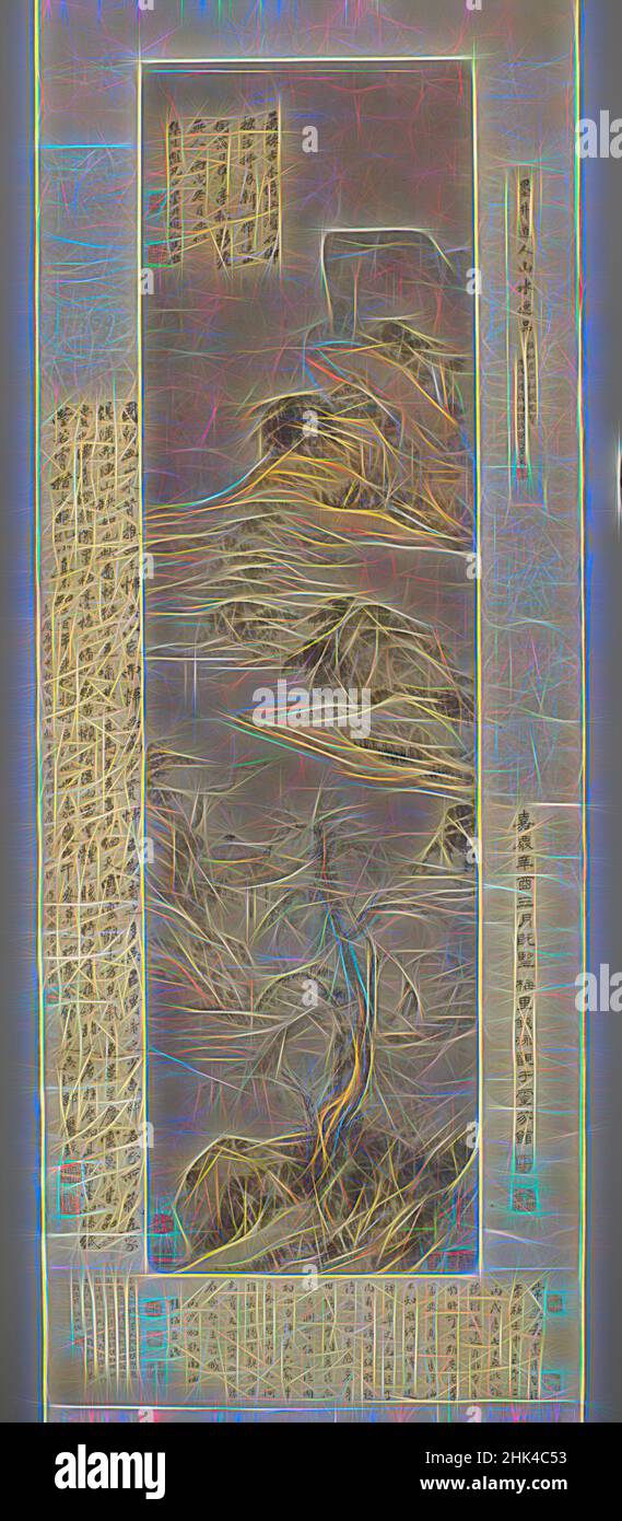 Wu Li, Chinese, 1632-1718, inspiriert von einem alten Mann, der an einem Bach mit fernen Bergen läuft Tinte und Farbe auf Papier, China, 1706, Qing-Dynastie, Qing-Dynastie, Bild: 50 3/4 x 13 1/2 Zoll, 128,9 x 34,3 cm, c 18, chinesisch, Handschrift, Tinte, Berg, Qing-Dynastie, Bach, Baum, Bäume, neu erfunden von Artotop. Klassische Kunst neu erfunden mit einem modernen Twist. Design von warmen fröhlichen Leuchten der Helligkeit und Lichtstrahl Strahlkraft. Fotografie inspiriert von Surrealismus und Futurismus, umarmt dynamische Energie der modernen Technologie, Bewegung, Geschwindigkeit und Kultur zu revolutionieren Stockfoto
