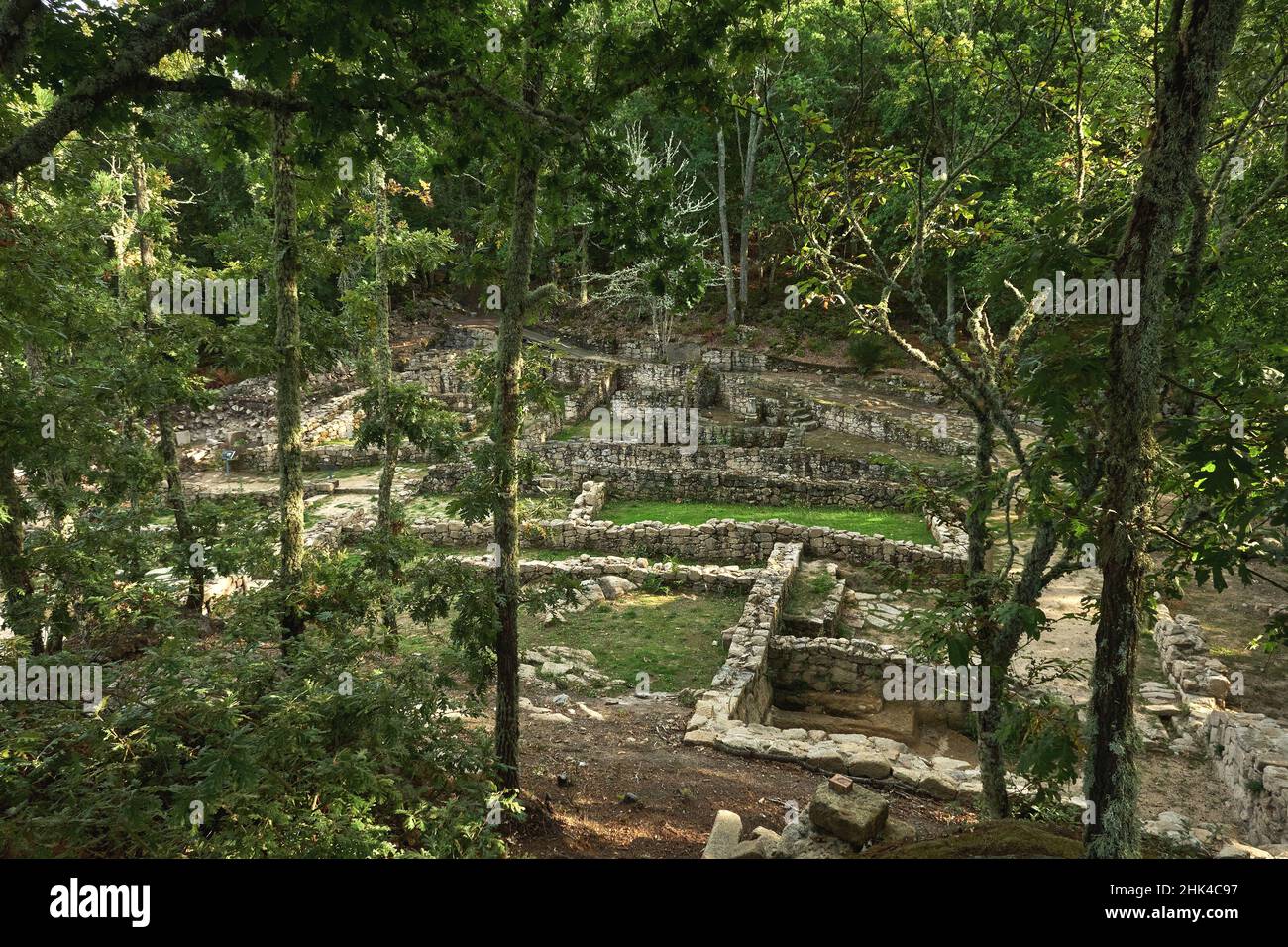 Castro de Armea archäologische Stätte der römischen Villa in Allariz, Galizien, Spanien Stockfoto