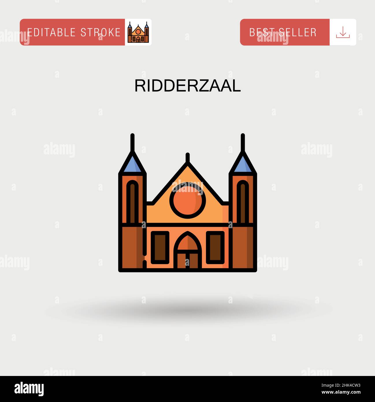 Ridderzaal einfaches Vektorsymbol. Stock Vektor