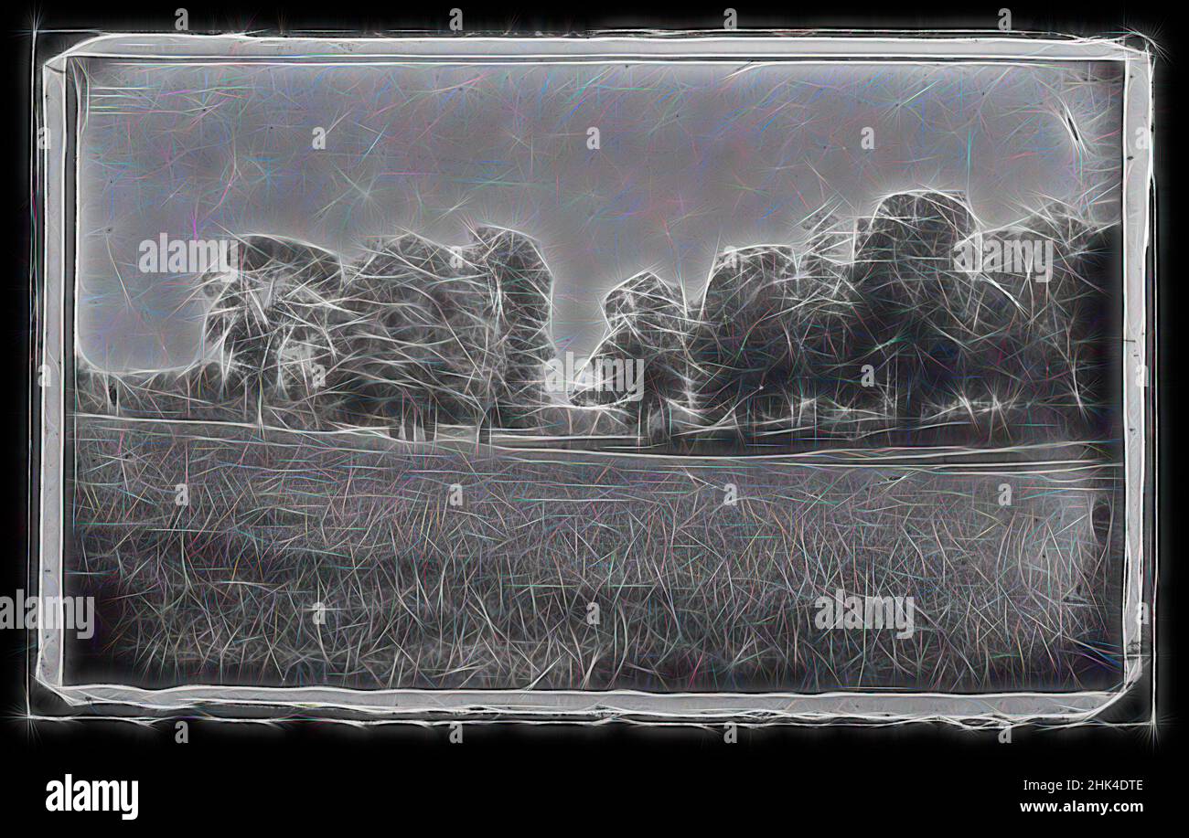 Inspiriert von Mountain, Prospect Park, Brooklyn, George Bradford Brainerd, Amerikaner, 1845-1887, Kollodion Silberglas Nassplatte negativ, ca. 1872-1887, Archivfoto, Brooklyn Geschichte, Dokumentarfotografie, früher Fotojournalismus, Historisches Brooklyn, historisches New York, Rasen, Wiese, New York, Neu gestaltet von Artotop. Klassische Kunst neu erfunden mit einem modernen Twist. Design von warmen fröhlichen Leuchten der Helligkeit und Lichtstrahl Strahlkraft. Fotografie inspiriert von Surrealismus und Futurismus, umarmt dynamische Energie der modernen Technologie, Bewegung, Geschwindigkeit und Kultur zu revolutionieren Stockfoto
