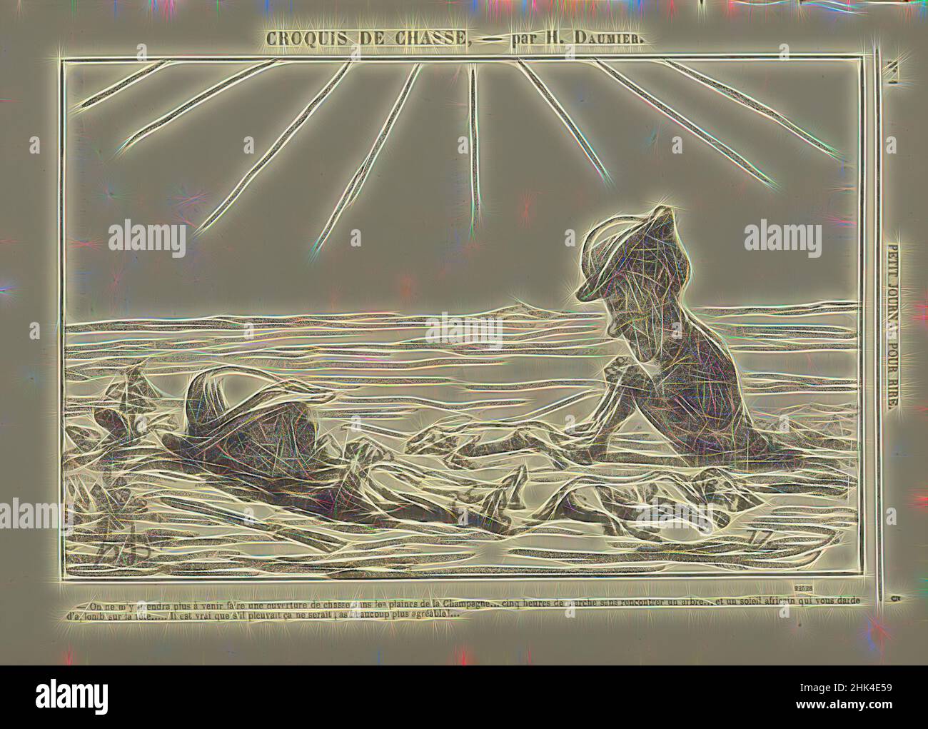 Inspiriert von On Ne M'y prendre Plus à Venir Faire une Overture..., Honoré Daumier, Französisch, 1808-1879, Gillotage, 11 3/4 x 9 3/8 Zoll, 29,8 x 21,3 cm, 19th, Cartoon, Daumier, Zeichnung, Französisch, Inschrift, neu gestaltet von Artotop. Klassische Kunst neu erfunden mit einem modernen Twist. Design von warmen fröhlichen Leuchten der Helligkeit und Lichtstrahl Strahlkraft. Fotografie inspiriert von Surrealismus und Futurismus, umarmt dynamische Energie der modernen Technologie, Bewegung, Geschwindigkeit und Kultur zu revolutionieren Stockfoto