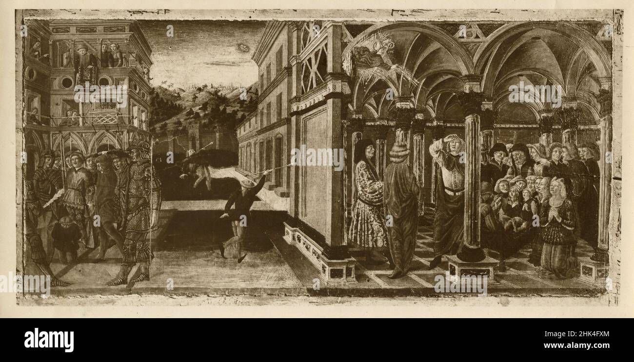 Unidentifiziertes altes Renaissance-Gemälde, Italien 1920s Stockfoto