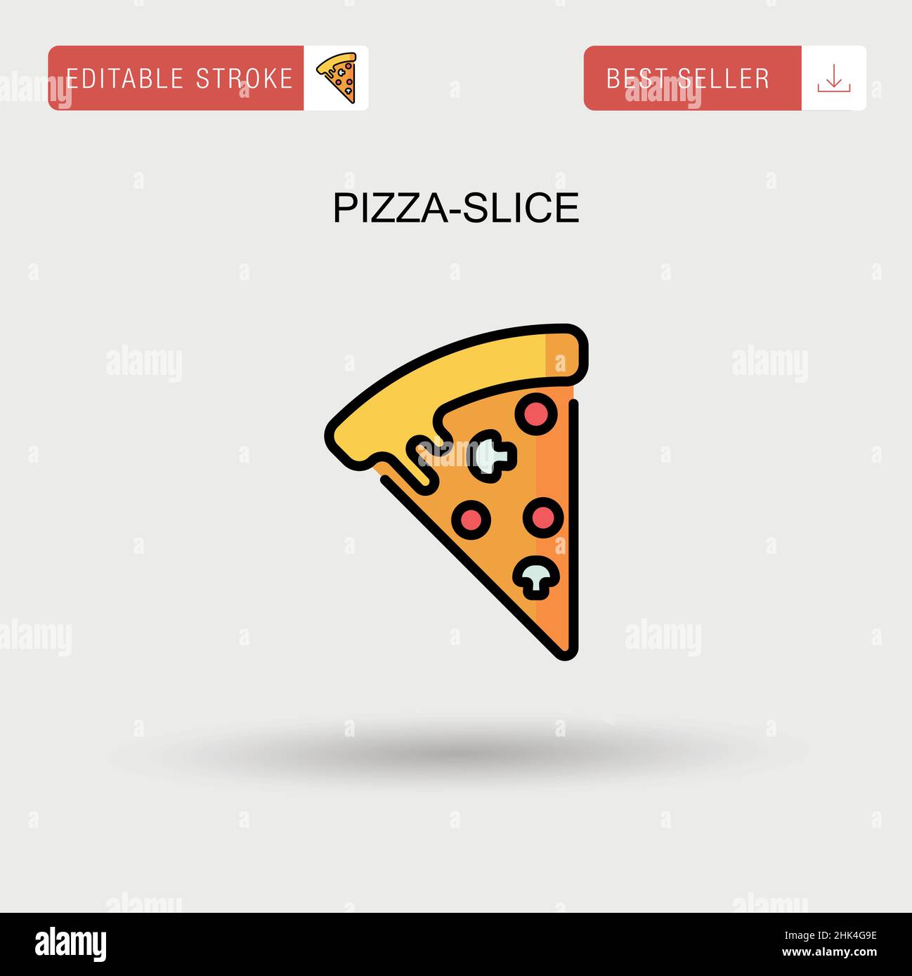 Einfaches Vektorsymbol „Pizza-Slice“. Stock Vektor