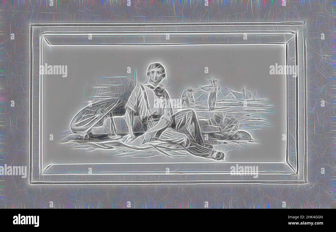 Inspiriert von Vignette E, amerikanisch, Aquarell und Graphit, 1840s-1850s, 5 14/16 x 3 1/16 Zoll, 14,9 x 7,8 cm, neu erfunden von Artotop. Klassische Kunst neu erfunden mit einem modernen Twist. Design von warmen fröhlichen Leuchten der Helligkeit und Lichtstrahl Strahlkraft. Fotografie inspiriert von Surrealismus und Futurismus, umarmt dynamische Energie der modernen Technologie, Bewegung, Geschwindigkeit und Kultur zu revolutionieren Stockfoto