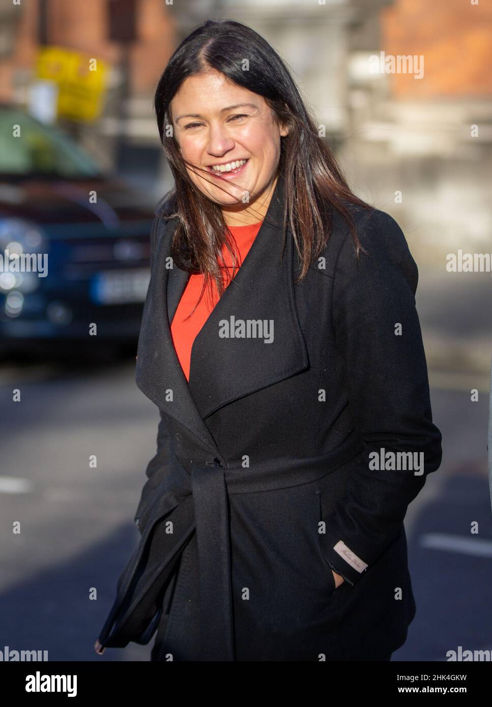 London, England, Großbritannien. 2nd. Februar 2022. Lisa NANDY, die Schattenstaatssekretärin für Gemeinden und Kommunalverwaltung, wird nach Abschluss der morgendlichen Medienrunde in Westminster gesehen. (Bild: © Tayfun Salci/ZUMA Press Wire) Stockfoto