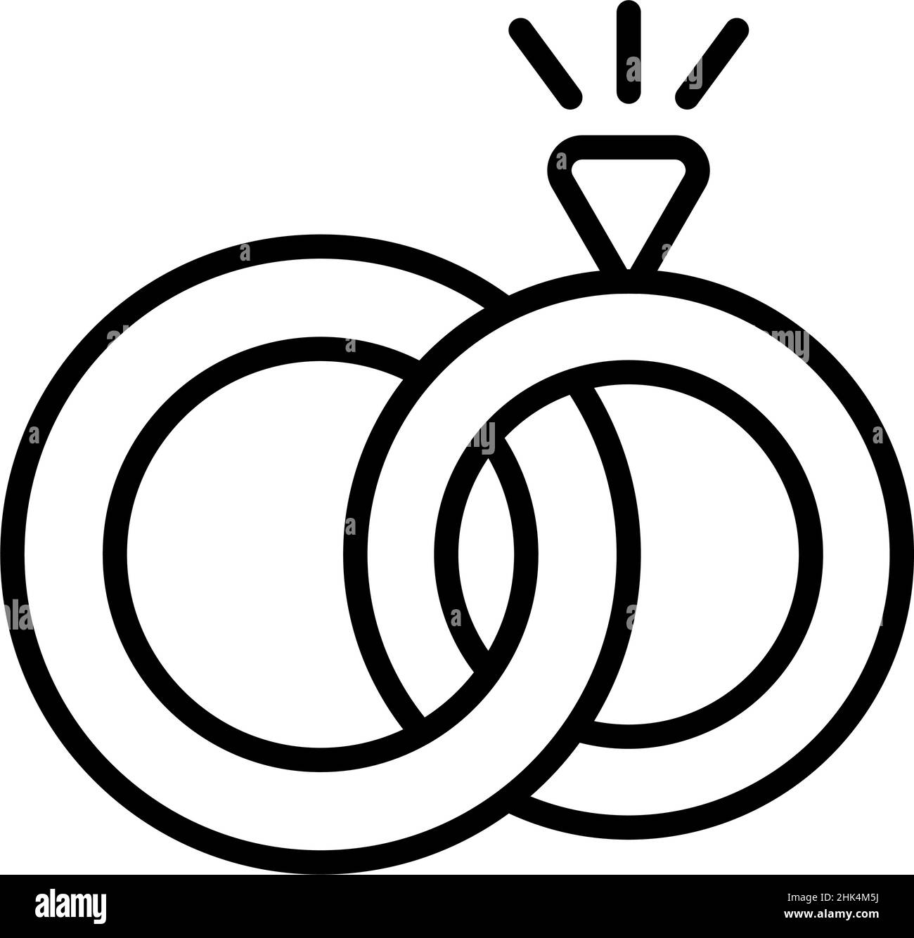 Symbol für Eheringe auf weißem Hintergrund, Vektorgrafik Stock Vektor