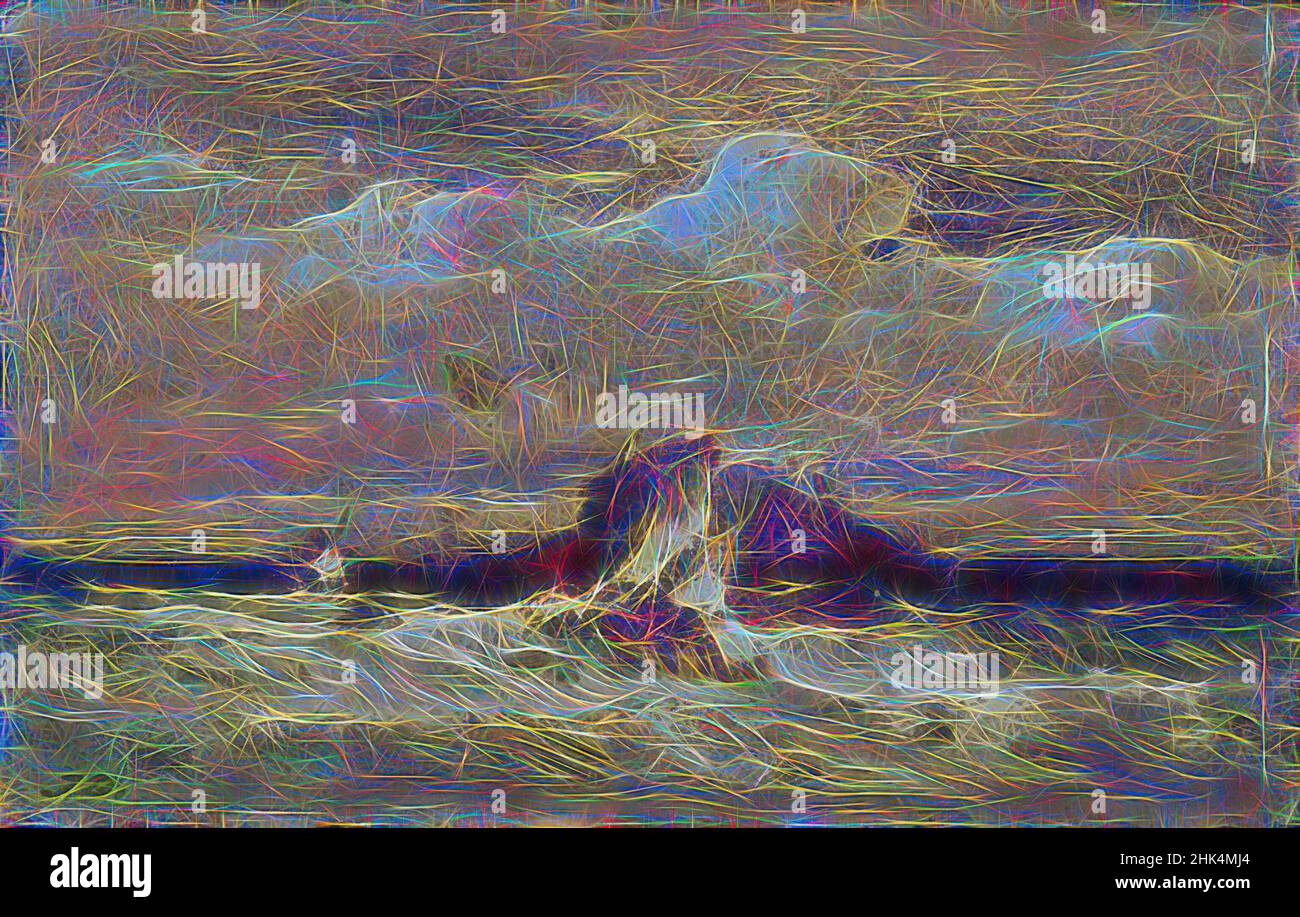 Inspiriert von Seascape, Jules Dupré, Französisch, 1811-1889, Öl auf Platte, Frankreich, ca. 1868-1881, 6 x 9 3/8 Zoll, 15,2 x 23,8 cm, Boot, Wolken, dunkler Horizont, europäisch, Graue, J.D., Meer, Meereslandschaften, Himmel, Storm, Stormy, Surf, Waves, Reinmagined by Artotop. Klassische Kunst neu erfunden mit einem modernen Twist. Design von warmen fröhlichen Leuchten der Helligkeit und Lichtstrahl Strahlkraft. Fotografie inspiriert von Surrealismus und Futurismus, umarmt dynamische Energie der modernen Technologie, Bewegung, Geschwindigkeit und Kultur zu revolutionieren Stockfoto