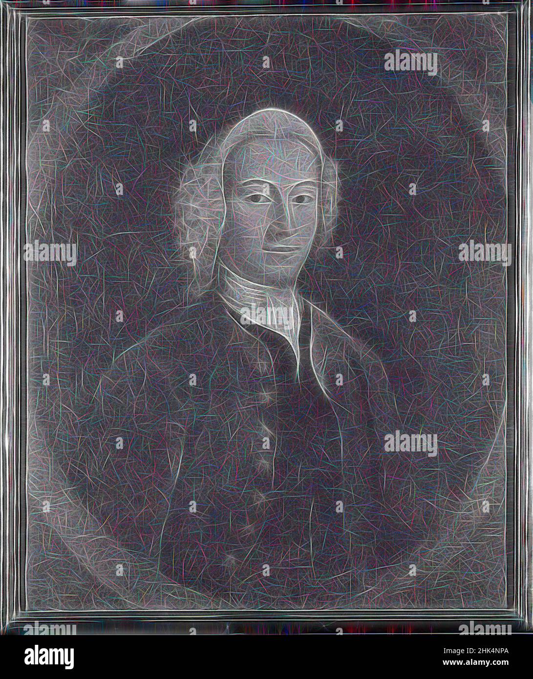 Inspiriert von Gentleman aus der Breckenridge-Familie von Virginia, Amerikaner, Öl auf Leinwand, ca. 1750, 30 x 25 1/16 Zoll, 76,2 x 63,7 cm, männlich, Mann, Öl auf Leinwand, Gemälde, Portrait, neu erfunden von Artotop. Klassische Kunst neu erfunden mit einem modernen Twist. Design von warmen fröhlichen Leuchten der Helligkeit und Lichtstrahl Strahlkraft. Fotografie inspiriert von Surrealismus und Futurismus, umarmt dynamische Energie der modernen Technologie, Bewegung, Geschwindigkeit und Kultur zu revolutionieren Stockfoto