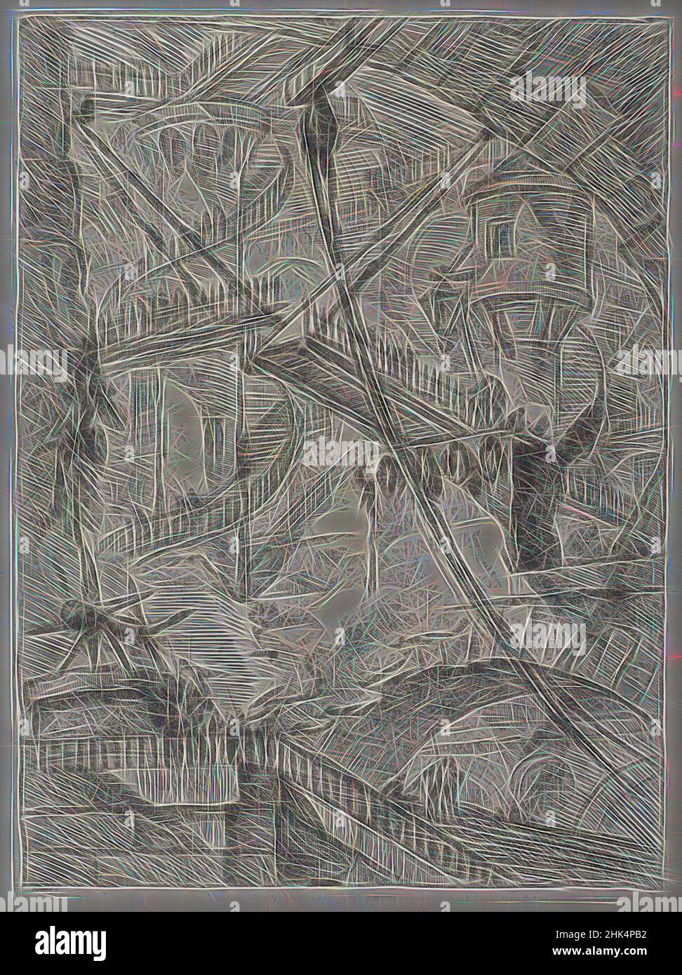 Inspiriert von Invenzioni Capric di Carceri; Hind 7, First State of Three, Giovanni Battista Piranesi, italienisch, venezianisch, 1720-1778, Ätzung auf Büttenpapier, ca. 1749, 21 3/4 x 16 1/8 Zoll, 55,2 x 41 cm, neu erfunden von Artotop. Klassische Kunst neu erfunden mit einem modernen Twist. Design von warmen fröhlichen Leuchten der Helligkeit und Lichtstrahl Strahlkraft. Fotografie inspiriert von Surrealismus und Futurismus, umarmt dynamische Energie der modernen Technologie, Bewegung, Geschwindigkeit und Kultur zu revolutionieren Stockfoto