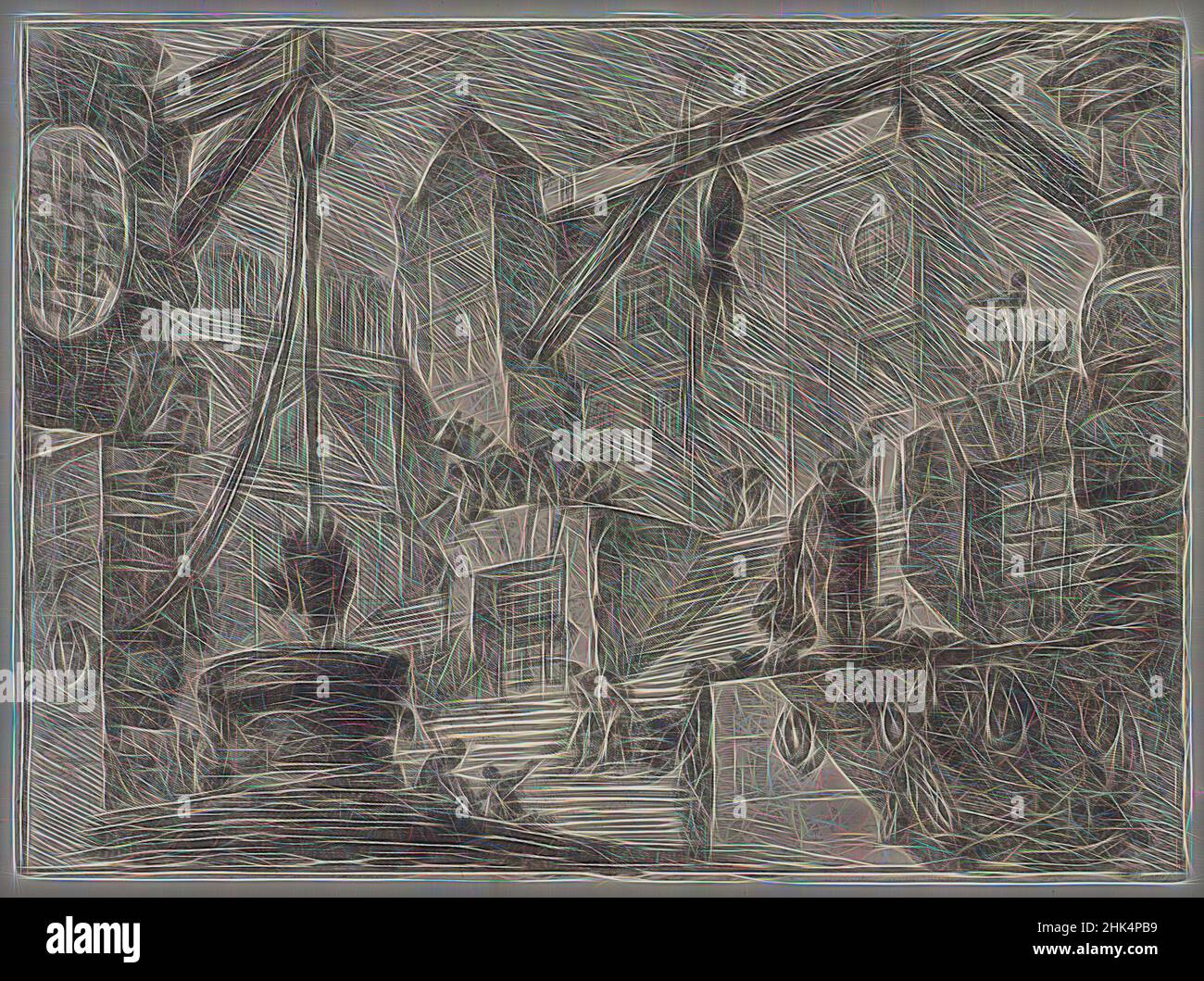 Inspiriert von Invenzioni Capric di Carceri; Hind 13, First State of Three, Giovanni Battista Piranesi, italienisch, venezianisch, 1720-1778, Ätzung auf Büttenpapier, ca. 1749, 16 1/16 x 21 11/16 Zoll, 40,8 x 55,1 cm, neu erfunden von Artotop. Klassische Kunst neu erfunden mit einem modernen Twist. Design von warmen fröhlichen Leuchten der Helligkeit und Lichtstrahl Strahlkraft. Fotografie inspiriert von Surrealismus und Futurismus, umarmt dynamische Energie der modernen Technologie, Bewegung, Geschwindigkeit und Kultur zu revolutionieren Stockfoto