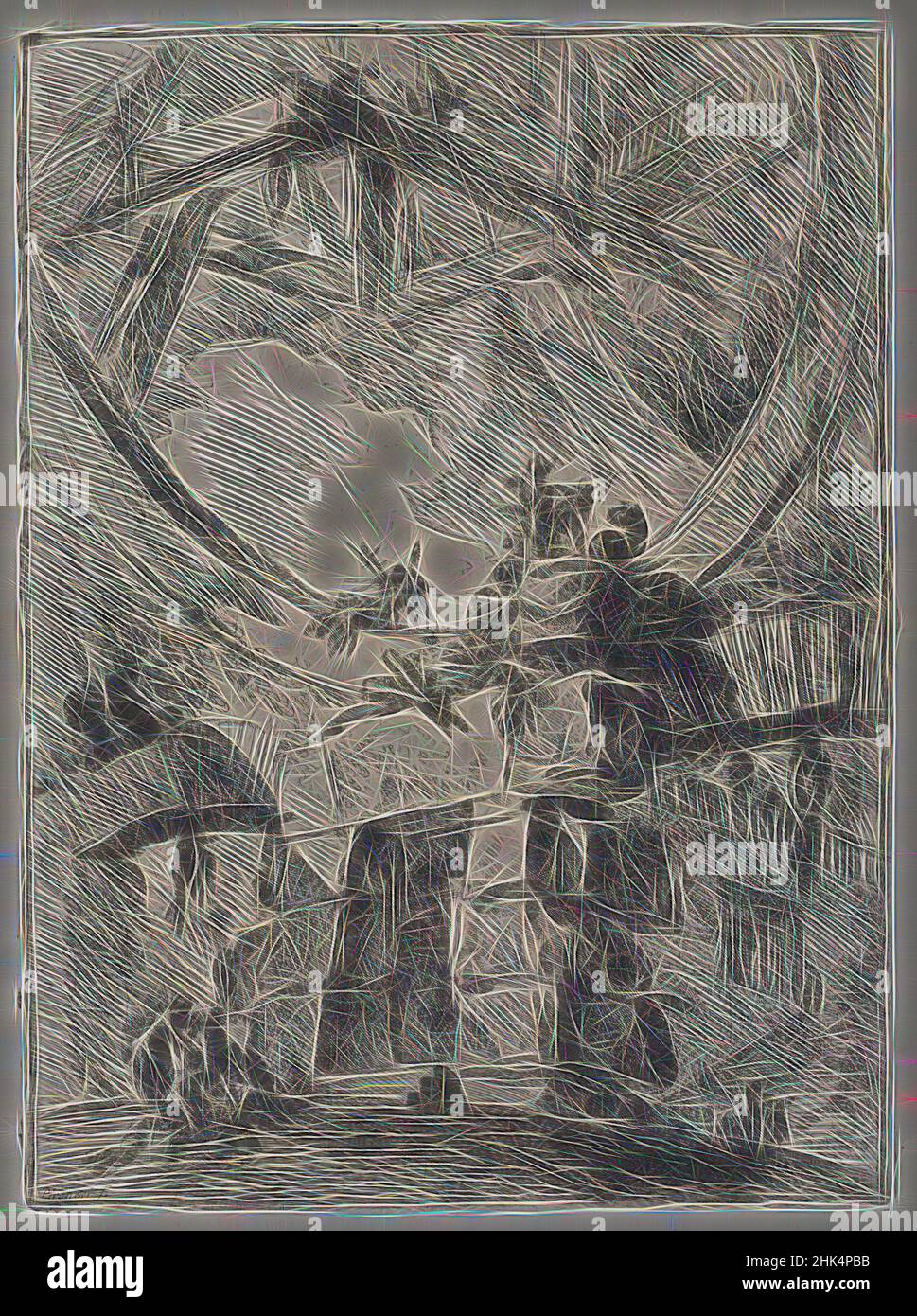 Inspiriert von Invenzioni Capric di Carceri, Hind 9, First State of Three, Giovanni Battista Piranesi, Italienisch, Venetian, 1720-1778, Ätzung auf Büttenpapier, ca. 1749, 21 13/16 x 16 1/8 Zoll, 55,4 x 40,9 cm, neu erfunden von Artotop. Klassische Kunst neu erfunden mit einem modernen Twist. Design von warmen fröhlichen Leuchten der Helligkeit und Lichtstrahl Strahlkraft. Fotografie inspiriert von Surrealismus und Futurismus, umarmt dynamische Energie der modernen Technologie, Bewegung, Geschwindigkeit und Kultur zu revolutionieren Stockfoto