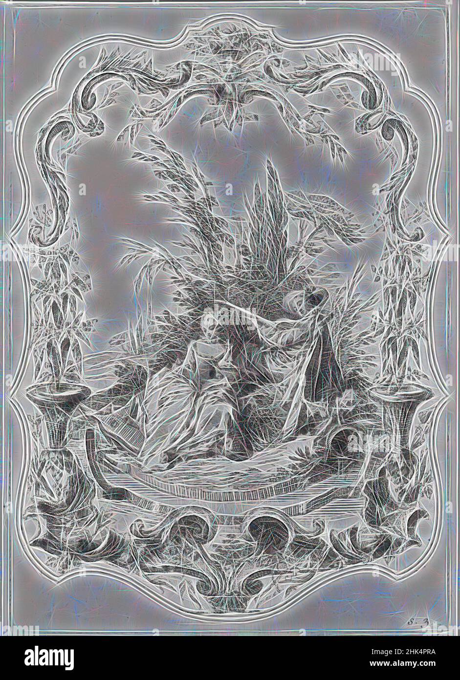 Inspiriert von La Danse Bachique, Radierung, Blatt: 19 13/16 x 14 1/4 Zoll, 50,3 x 36,2 cm, neu gestaltet von Artotop. Klassische Kunst neu erfunden mit einem modernen Twist. Design von warmen fröhlichen Leuchten der Helligkeit und Lichtstrahl Strahlkraft. Fotografie inspiriert von Surrealismus und Futurismus, umarmt dynamische Energie der modernen Technologie, Bewegung, Geschwindigkeit und Kultur zu revolutionieren Stockfoto