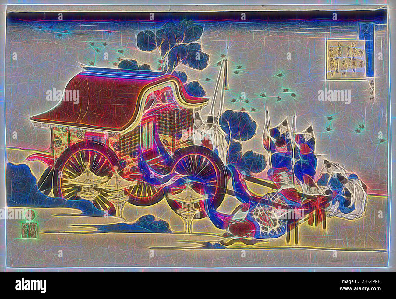 Inspiriert von einem Gedicht von Kanke, aus der Serie Hundert Gedichte Explained by the Nurse, Katsushika Hokusai, japanisch, 1760-1849, Farbholzschnitt auf Papier, Japan, ca. 1835-1836, Edo-Periode, 10 3/16 x 14 3/4 Zoll, 25,8 x 37,5 cm, neu erfunden von Artotop. Klassische Kunst neu erfunden mit einem modernen Twist. Design von warmen fröhlichen Leuchten der Helligkeit und Lichtstrahl Strahlkraft. Fotografie inspiriert von Surrealismus und Futurismus, umarmt dynamische Energie der modernen Technologie, Bewegung, Geschwindigkeit und Kultur zu revolutionieren Stockfoto