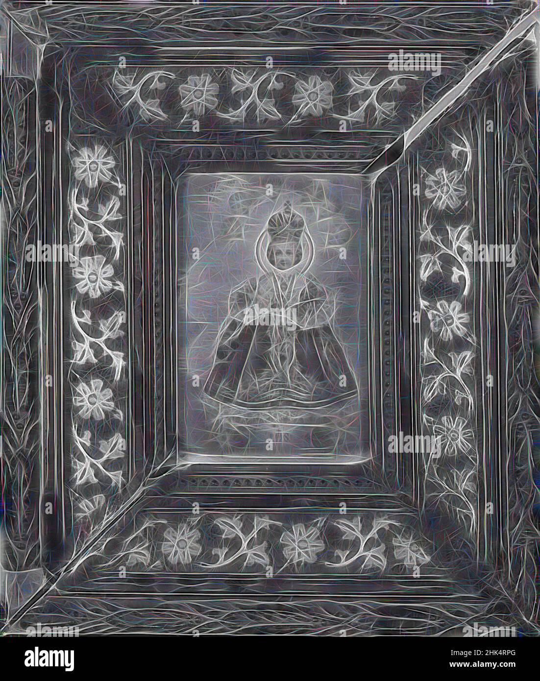 Inspiriert von dem Christuskind-Druck, Rahmen aus Holz und Silber, 8 x 7 Zoll, 20,3 x 17,8 cm, neu gestaltet von Artotop. Klassische Kunst neu erfunden mit einem modernen Twist. Design von warmen fröhlichen Leuchten der Helligkeit und Lichtstrahl Strahlkraft. Fotografie inspiriert von Surrealismus und Futurismus, umarmt dynamische Energie der modernen Technologie, Bewegung, Geschwindigkeit und Kultur zu revolutionieren Stockfoto