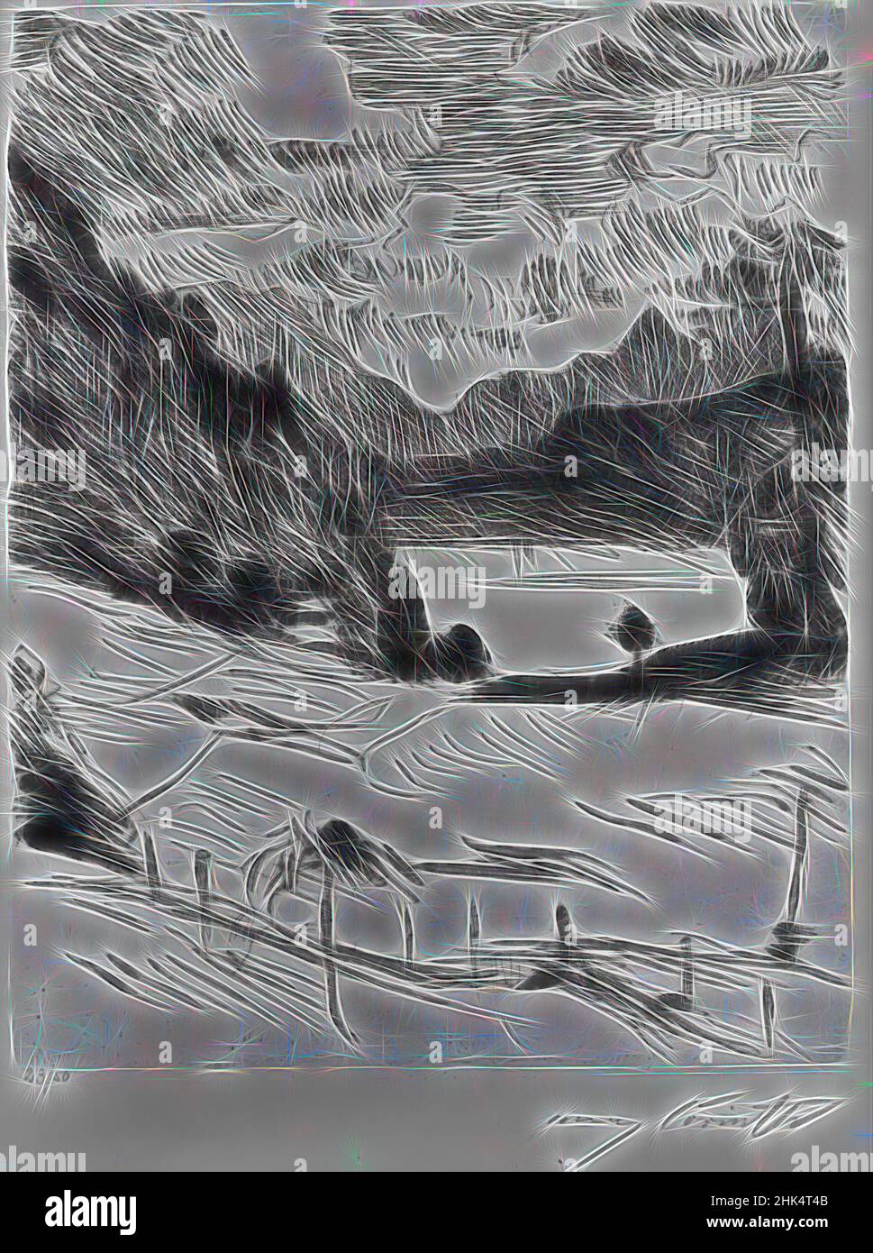 Inspiriert vom Walchensee, der Walchensee, am Walchensee, Tafel 2, Lovis Corinth, Deutsch, 1858-1925, Ätzung und Trockenpunkt auf Wove-Papier, Deutschland, 1920, Bild, Platte: 9 3/4 x 7 5/8 Zoll, 24,8 x 19,4 cm, neu erfunden von Artotop. Klassische Kunst neu erfunden mit einem modernen Twist. Design von warmen fröhlichen Leuchten der Helligkeit und Lichtstrahl Strahlkraft. Fotografie inspiriert von Surrealismus und Futurismus, umarmt dynamische Energie der modernen Technologie, Bewegung, Geschwindigkeit und Kultur zu revolutionieren Stockfoto