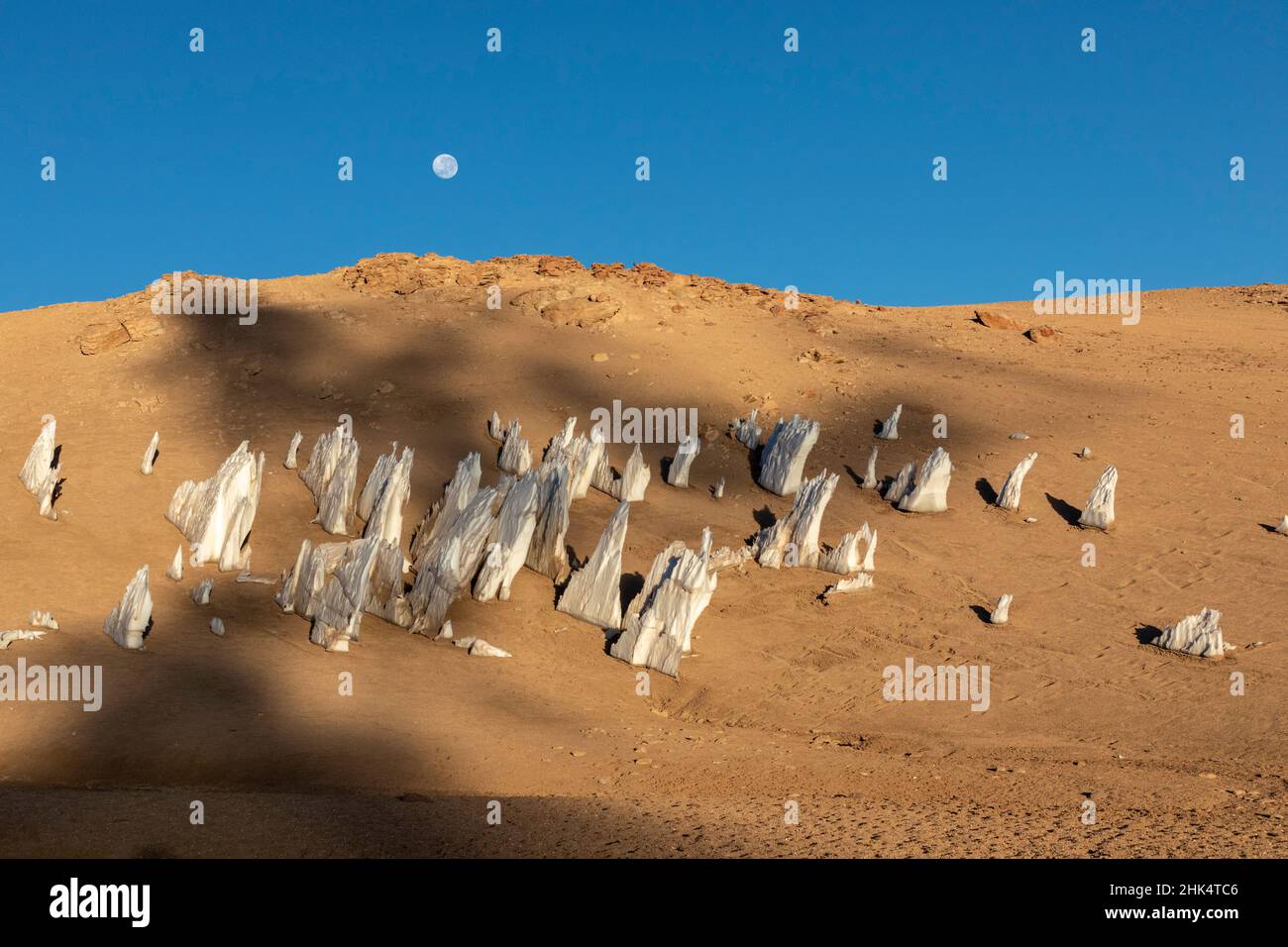 Eis unter Vollmond im andinen Tierreservat Eduardo Avaroa, Abteilung Potosi, Bolivien, Südamerika Stockfoto