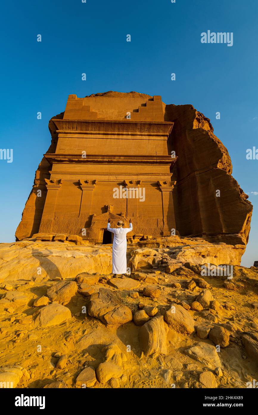 Grab des Lihyan-Sohnes von Kuza, Madain Saleh (Hegra) (Al Hijr), UNESCO-Weltkulturerbe, Al Ula, Königreich Saudi-Arabien, Naher Osten Stockfoto