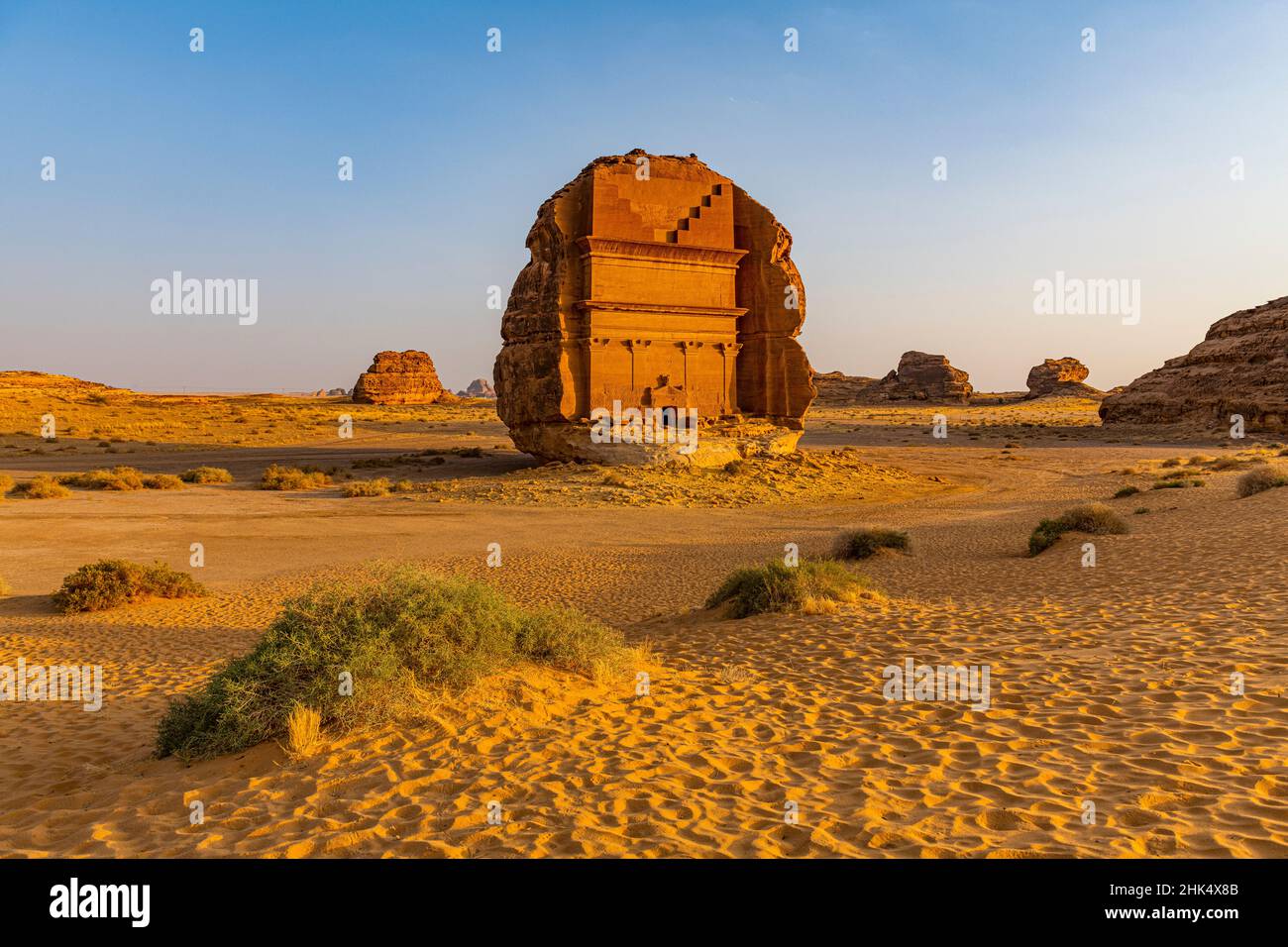 Grab des Lihyan-Sohnes von Kuza, Madain Saleh (Hegra) (Al Hijr), UNESCO-Weltkulturerbe, Al Ula, Königreich Saudi-Arabien, Naher Osten Stockfoto
