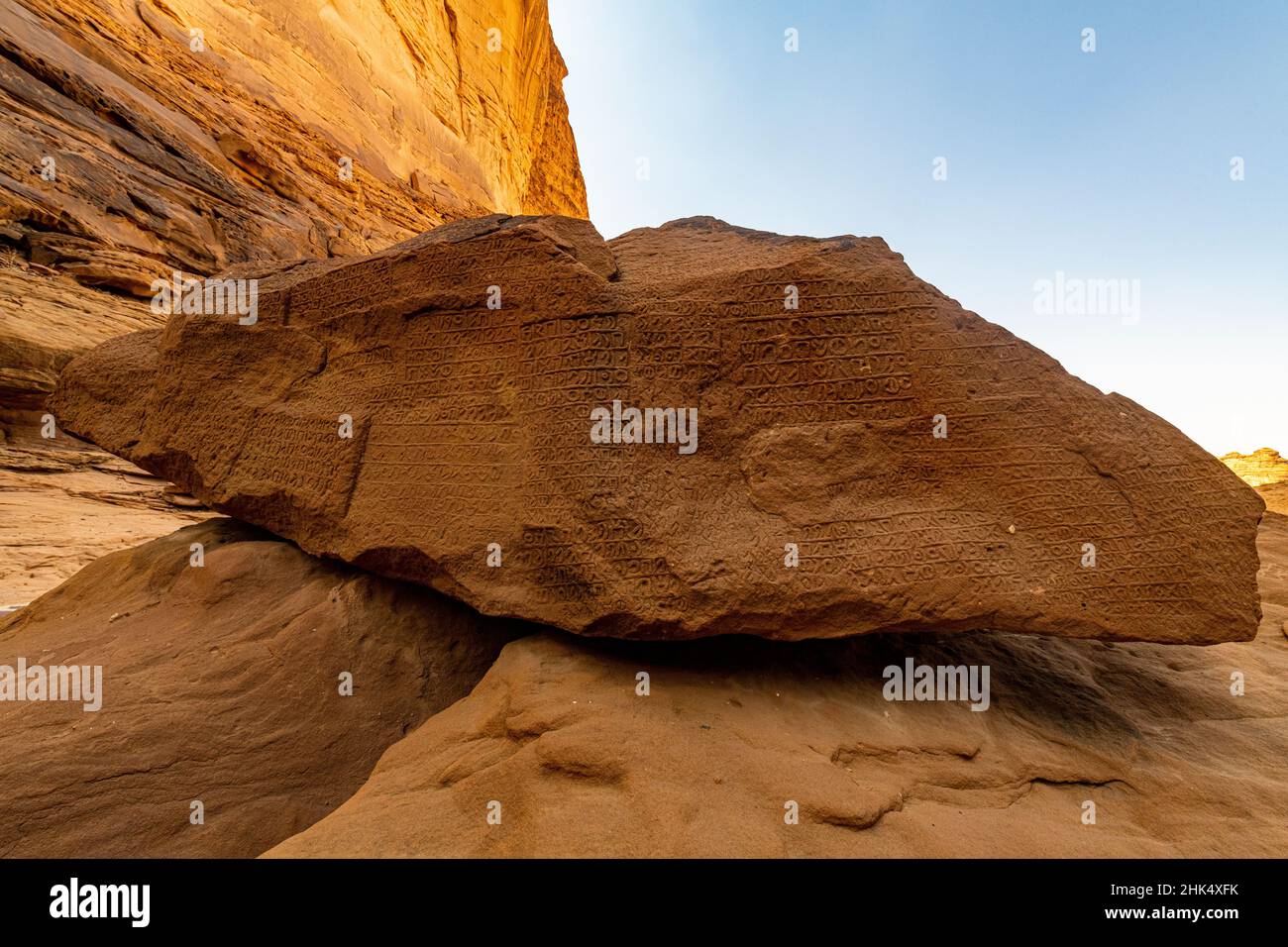 Jebel Ikmah, größte Open-Air-Bibliothek, Al Ula, Königreich Saudi-Arabien, Naher Osten Stockfoto