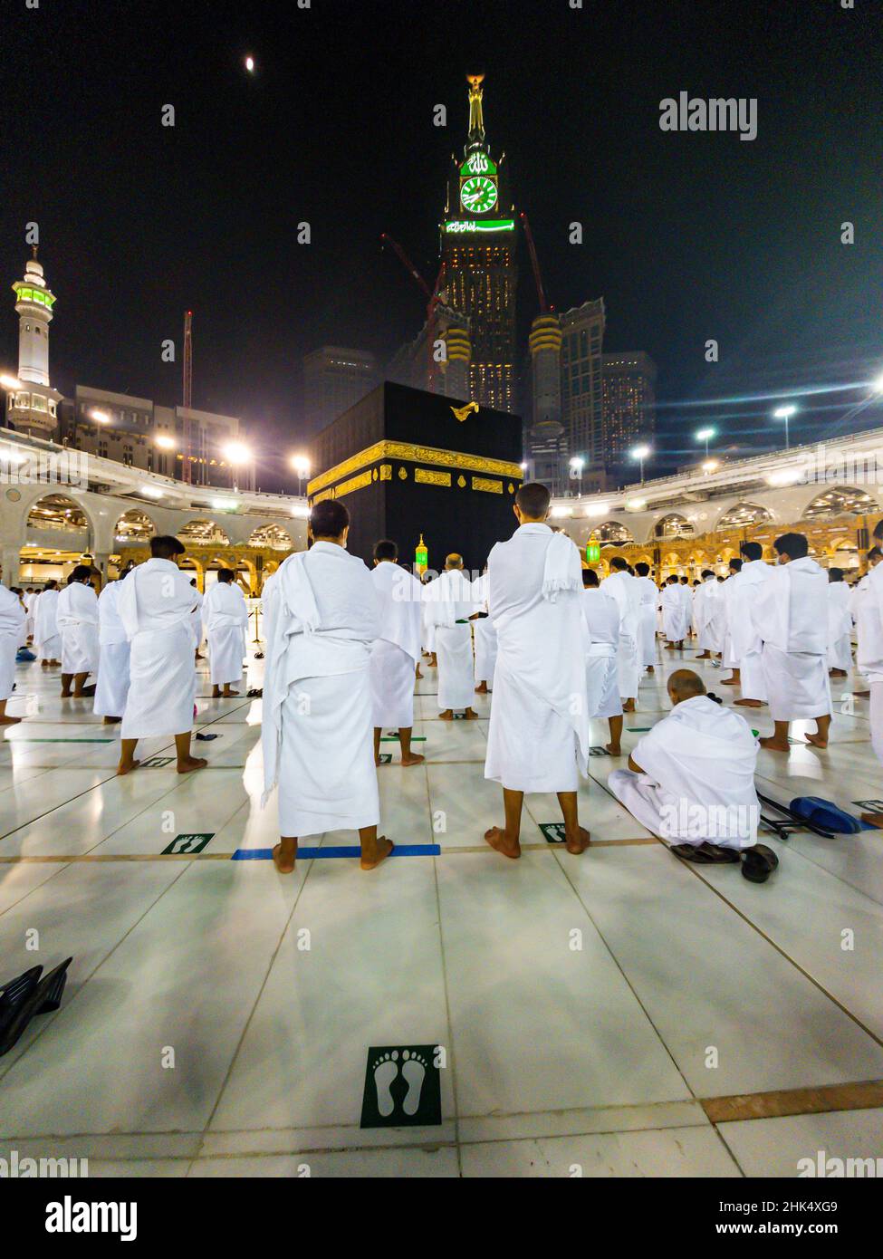 Pilger rund um die Kaaba, die Hadsch, Mekka (Mekka), Königreich Saudi-Arabien, Naher Osten Stockfoto