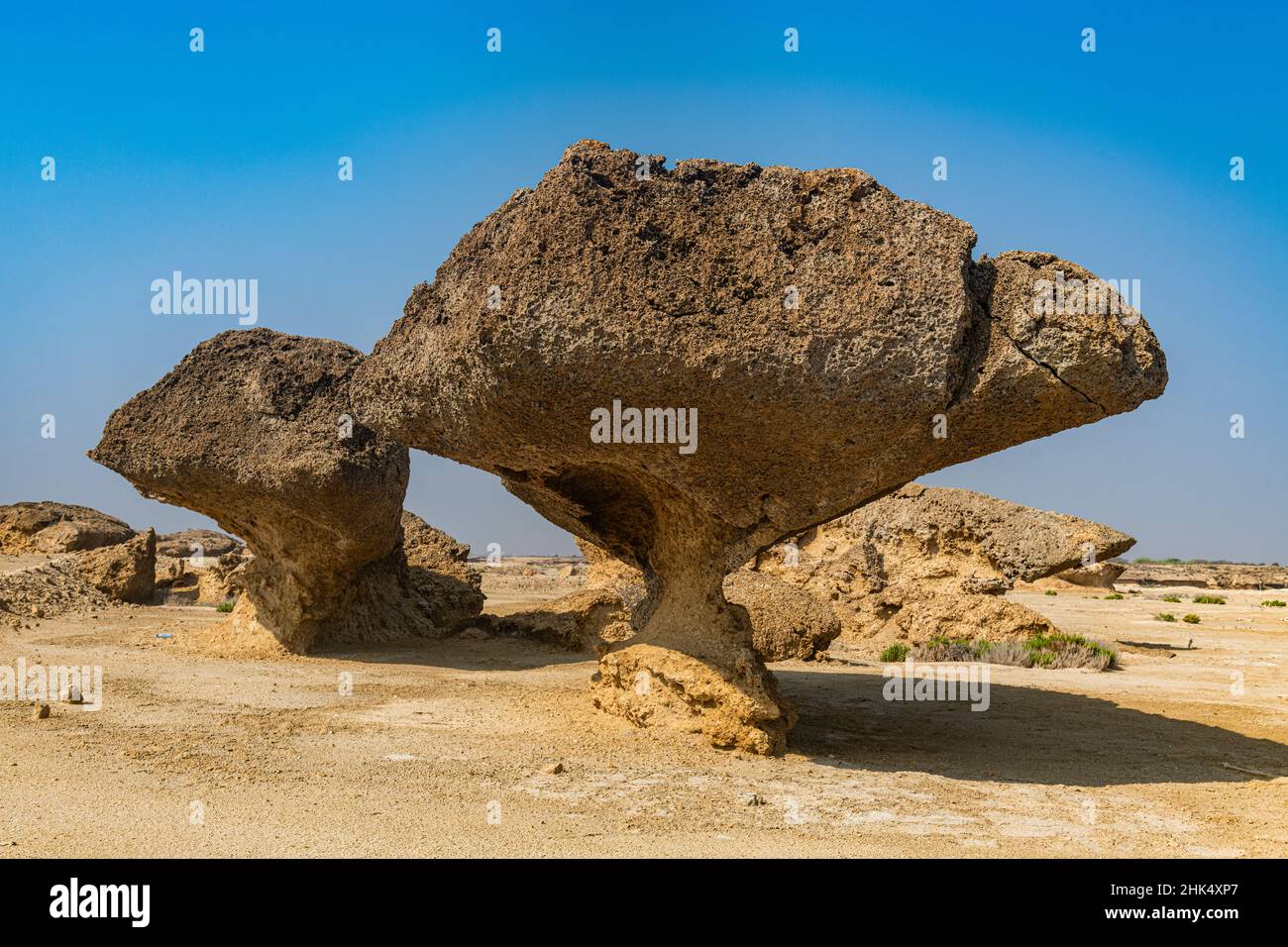 Pilzfelsen, Farasan-Inseln, Königreich Saudi-Arabien, Naher Osten Stockfoto